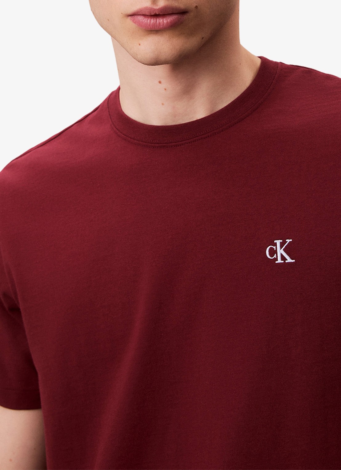 Calvin Klein T-shirt met logoborduring - detail 5 rood