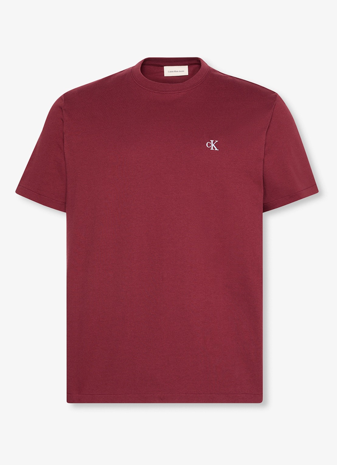 Calvin Klein T-shirt met logoborduring - voorkant 2 rood