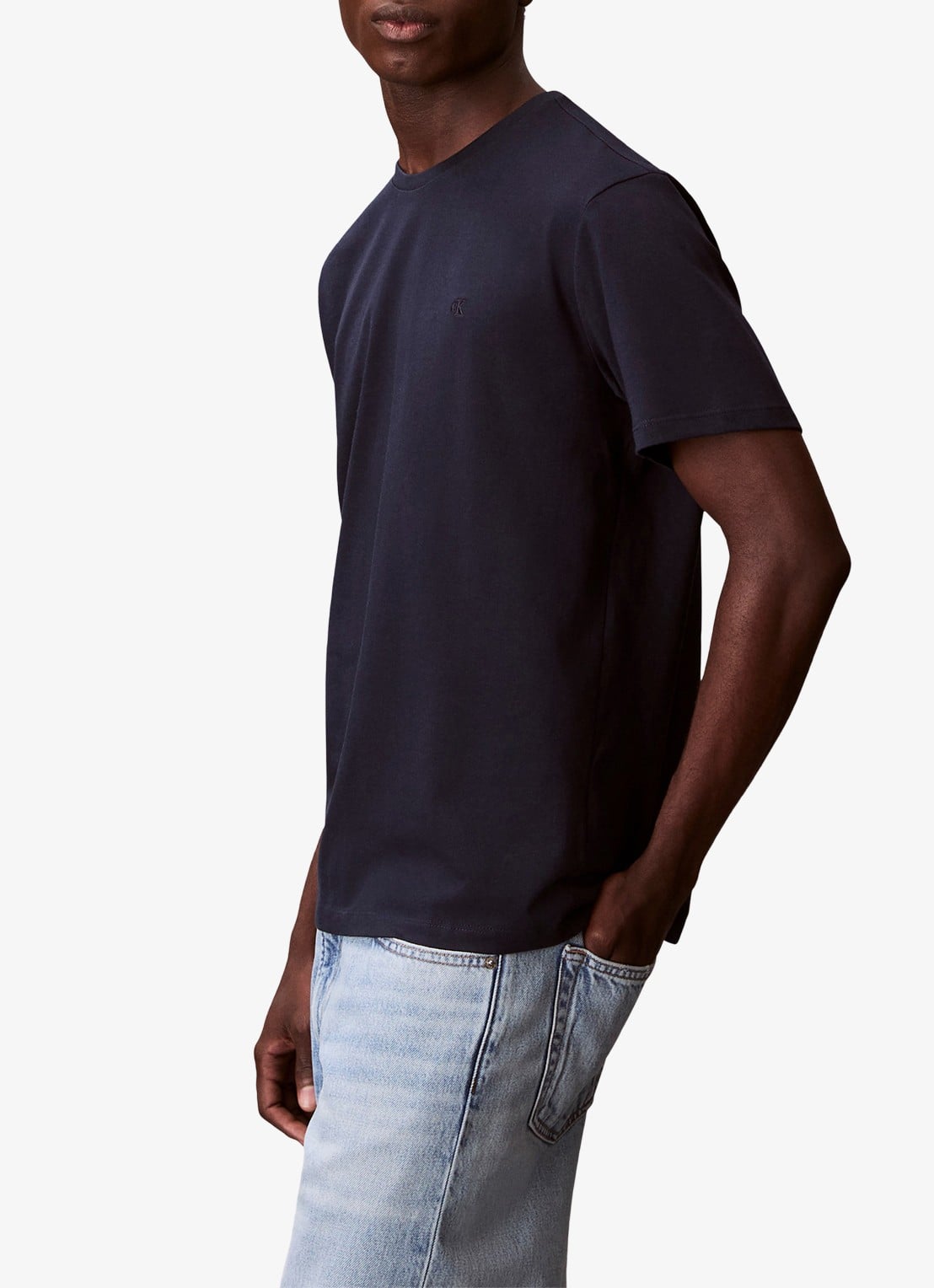 Calvin Klein T-shirt met logoborduring - detail 6 donkerblauw
