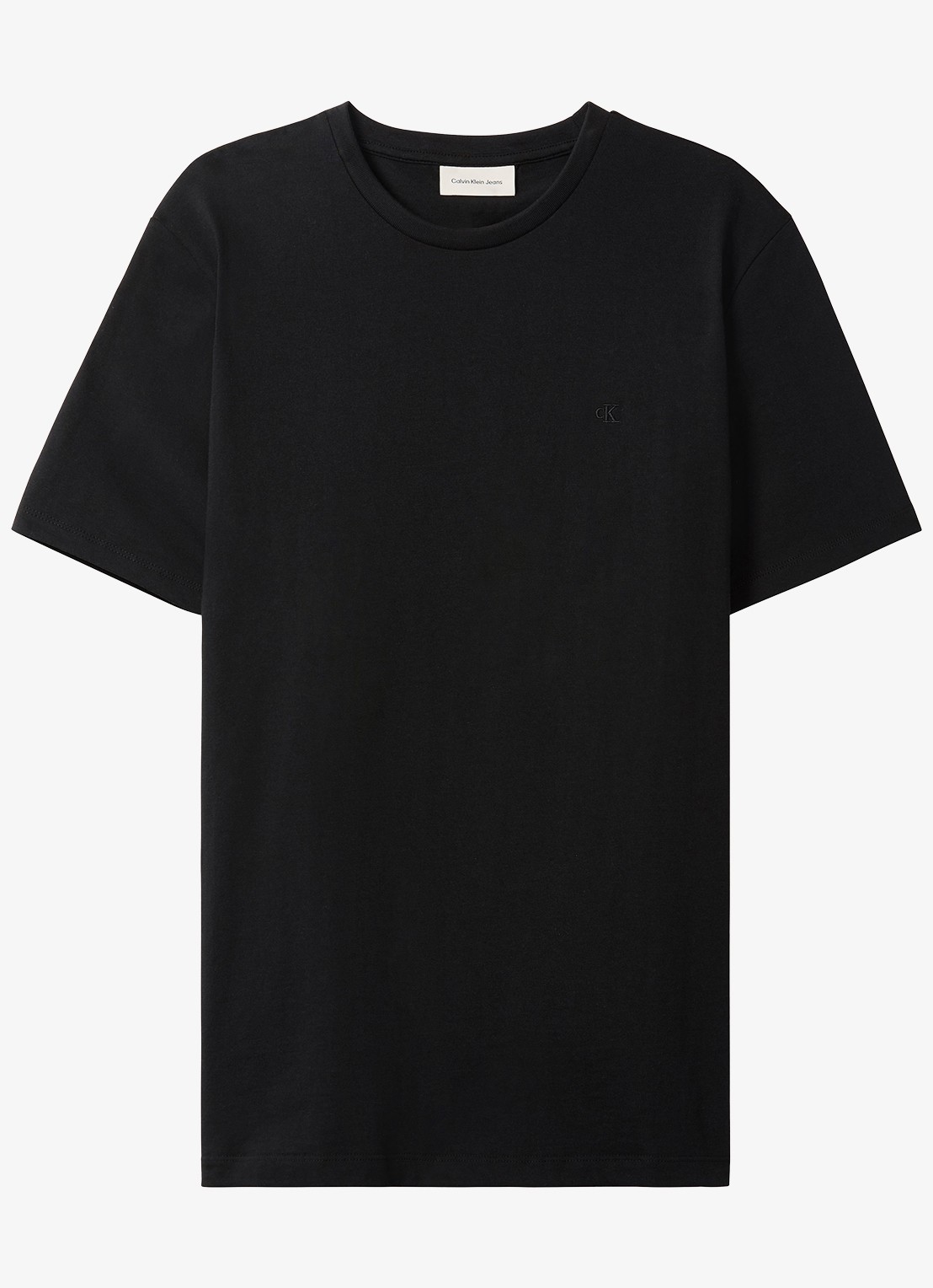 Calvin Klein T-shirt met logoborduring - voorkant zwart