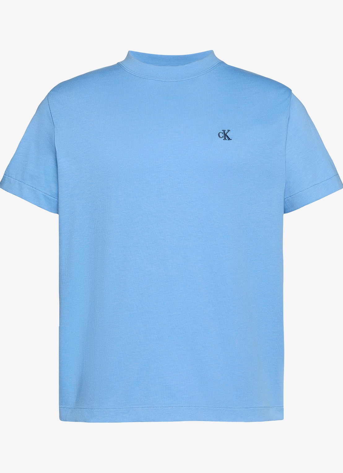 Calvin Klein T-shirt met logoborduring - voorkant 2 blue descent-c32 / lichtblauw