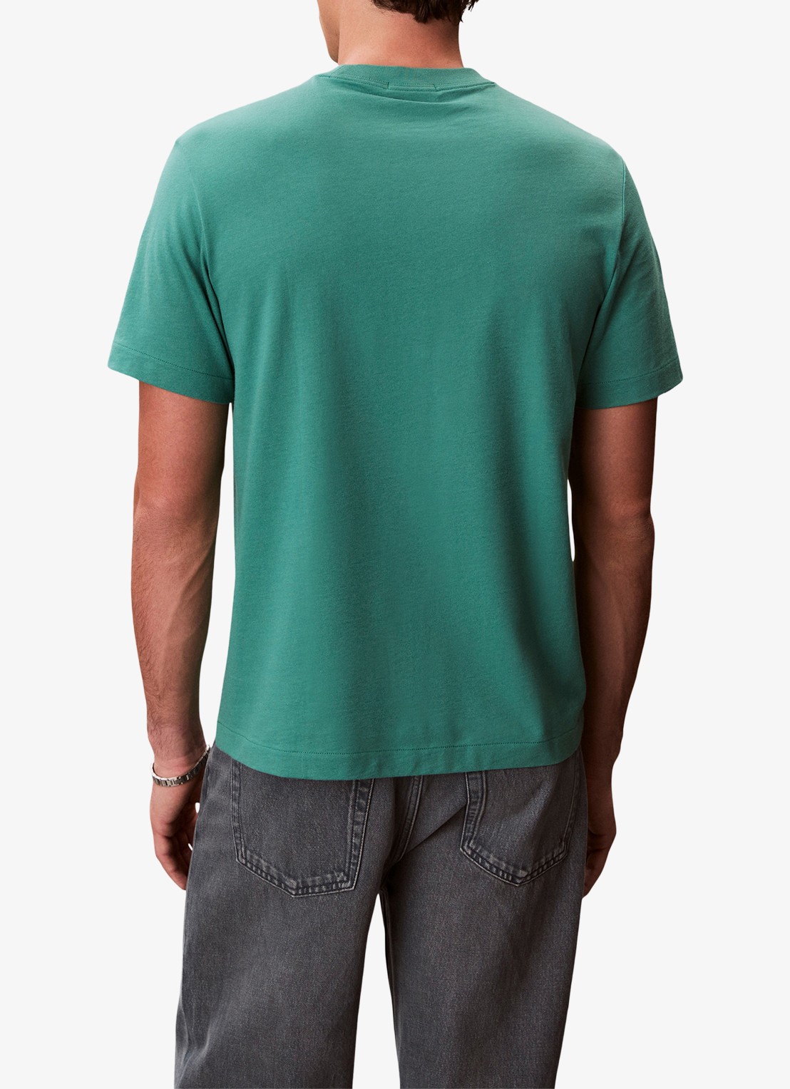 Calvin Klein T-shirt met logoborduring - achterkant 6 wild green-vfl / groen
