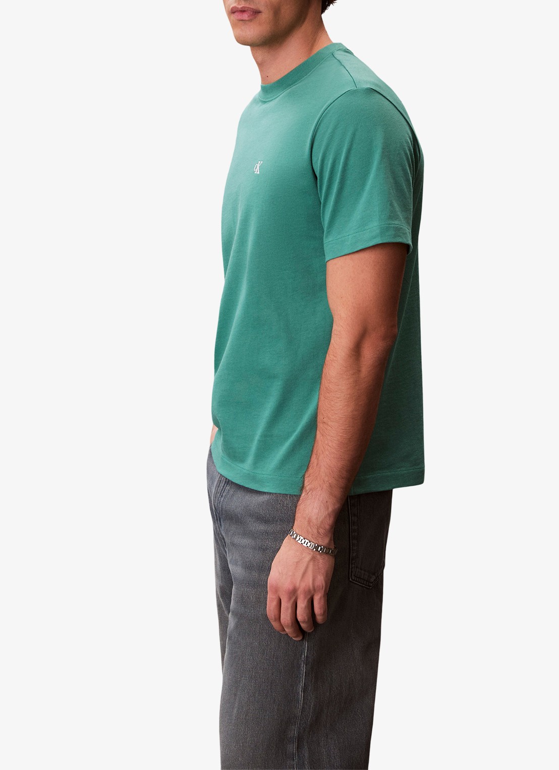 Calvin Klein T-shirt met logoborduring - detail 2 wild green-vfl / groen