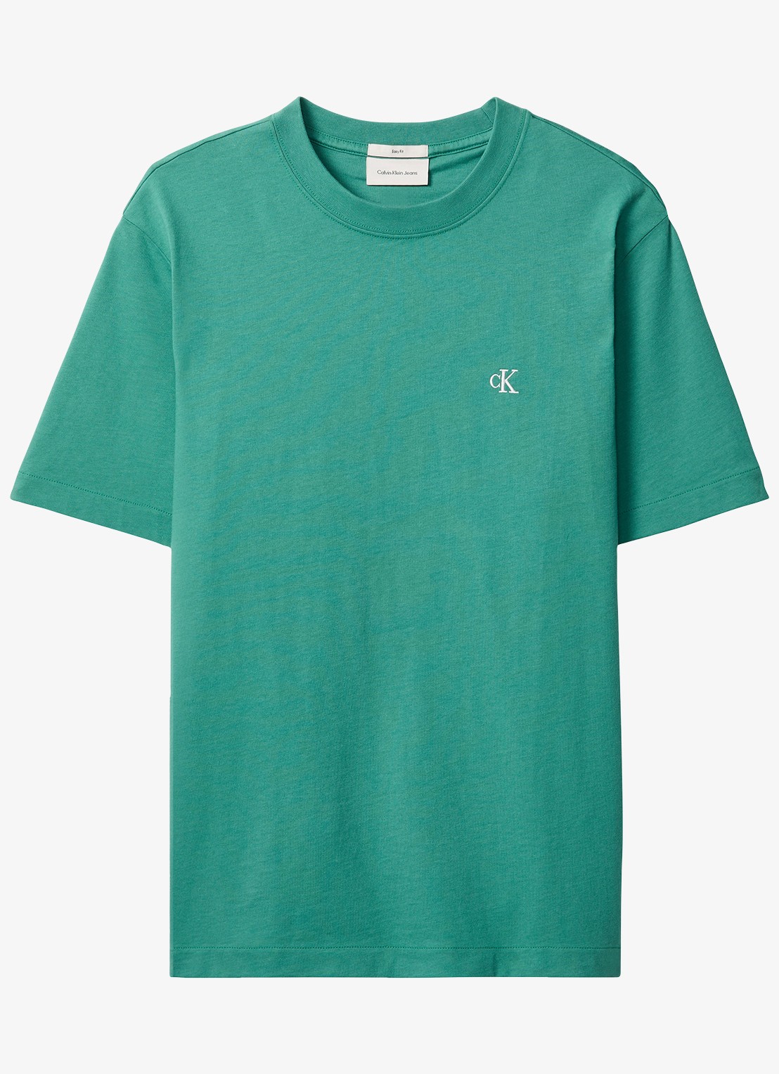 Calvin Klein T-shirt met logoborduring - voorkant 4 wild green-vfl / groen
