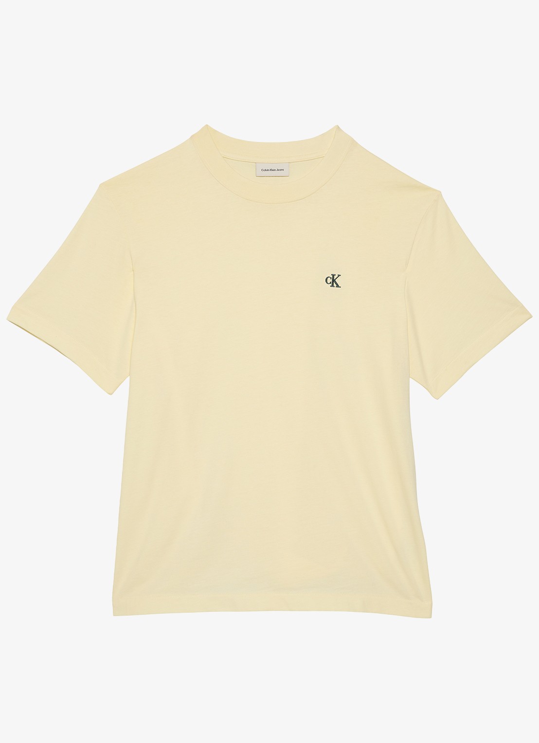 Calvin Klein T-shirt met logoborduring - voorkant 4 pear sorbet-zrk/ geel