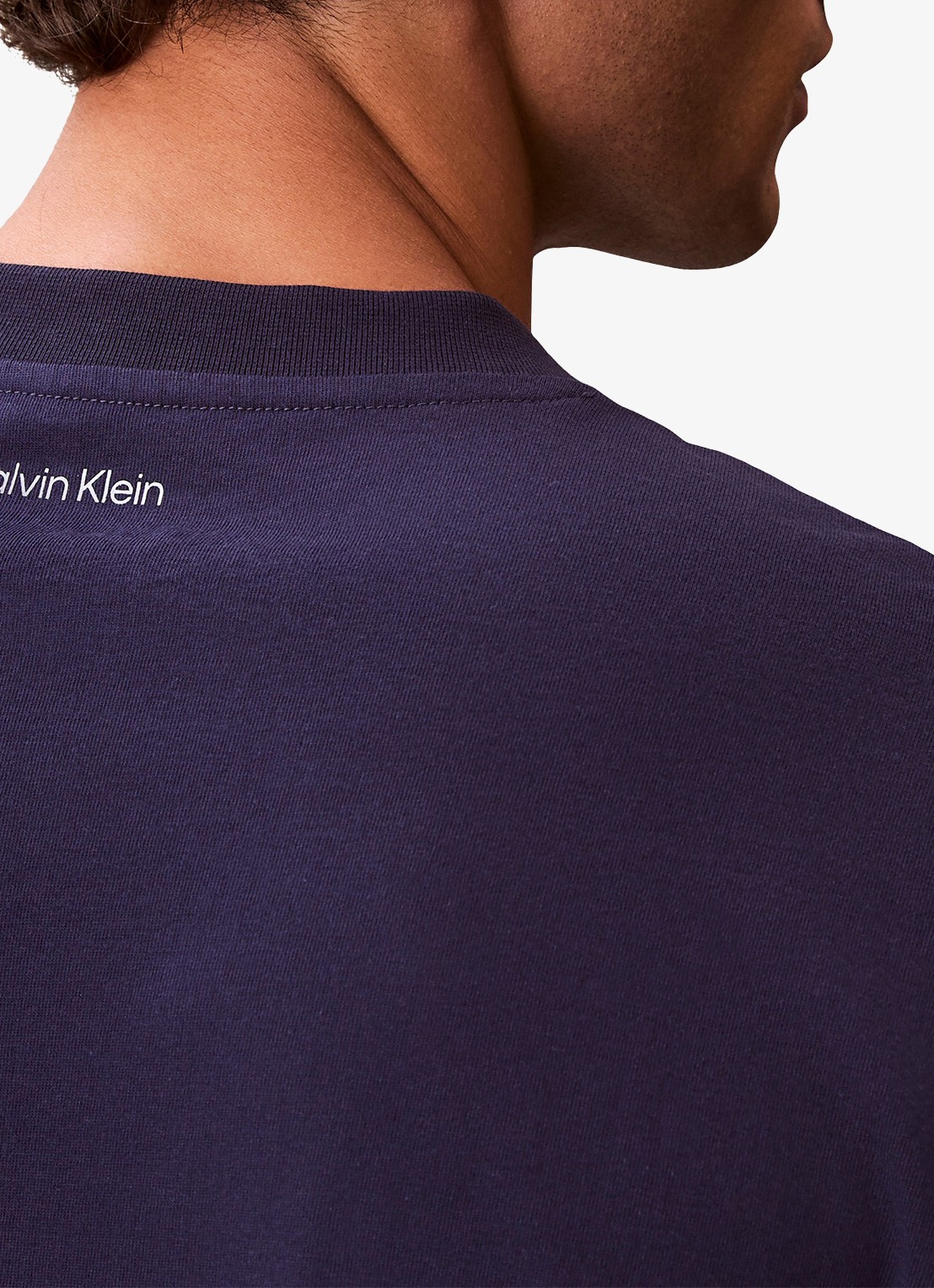 Calvin Klein T-shirt met logoborduring - detail 5 donkerblauw
