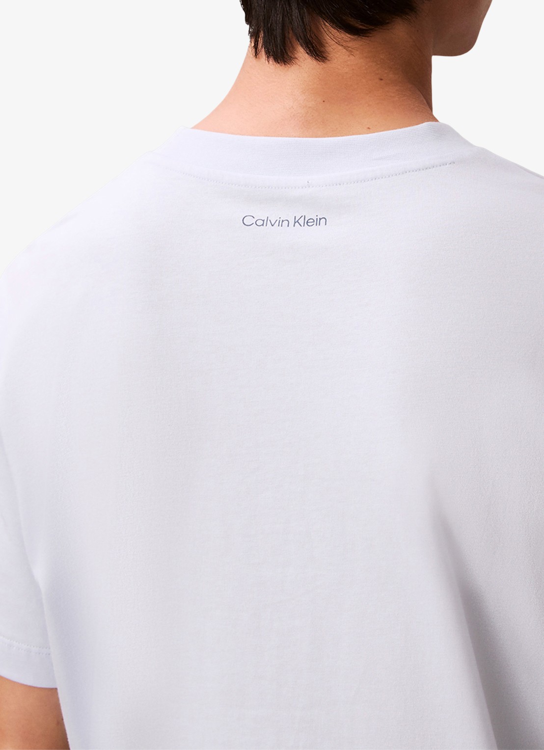 Calvin Klein T-shirt met logoborduring - detail 2 gebroken wit