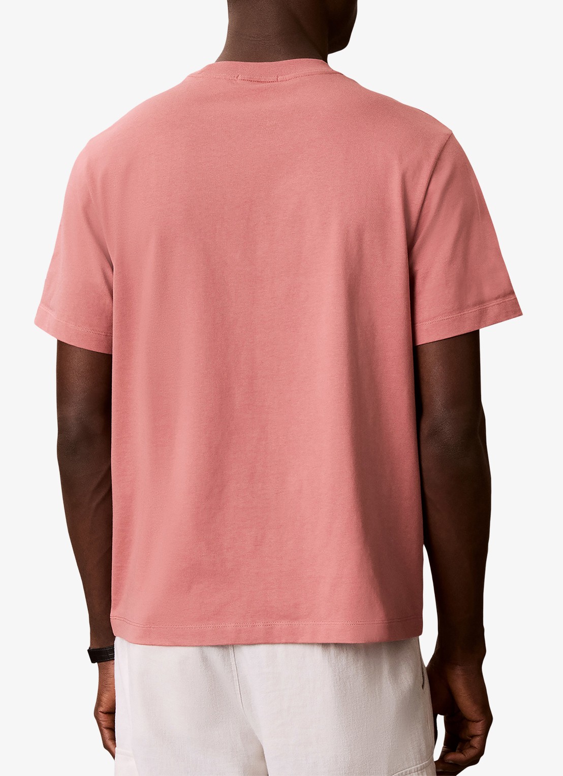 Calvin Klein T-shirt met logoborduring - achterkant 6 light mahogany / lichtbruin