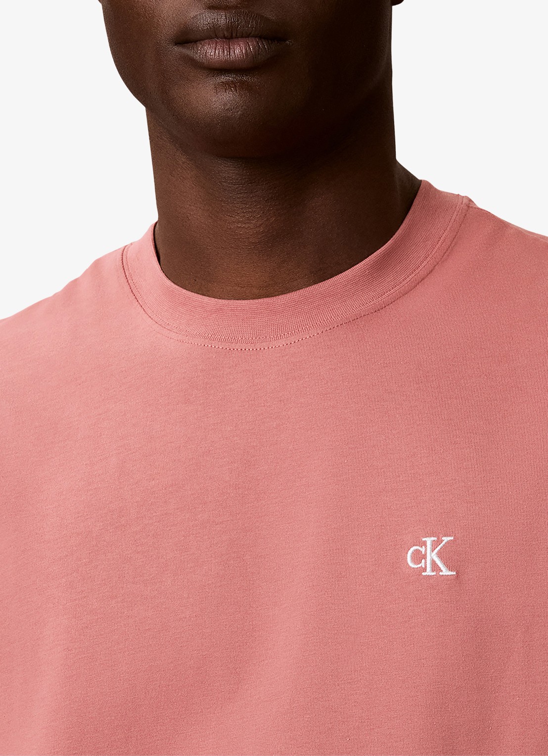 Calvin Klein T-shirt met logoborduring - detail 3 light mahogany / lichtbruin