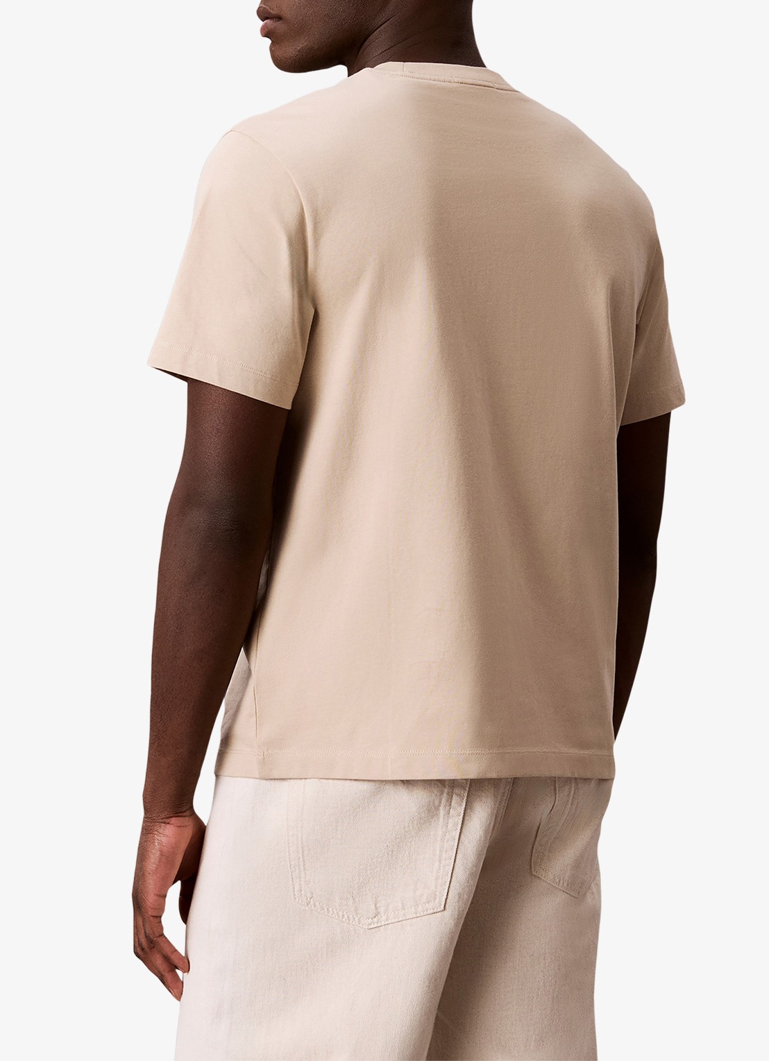 Calvin Klein T-shirt met logoborduring - achterkant 4 white pepper-pf0 /  wit