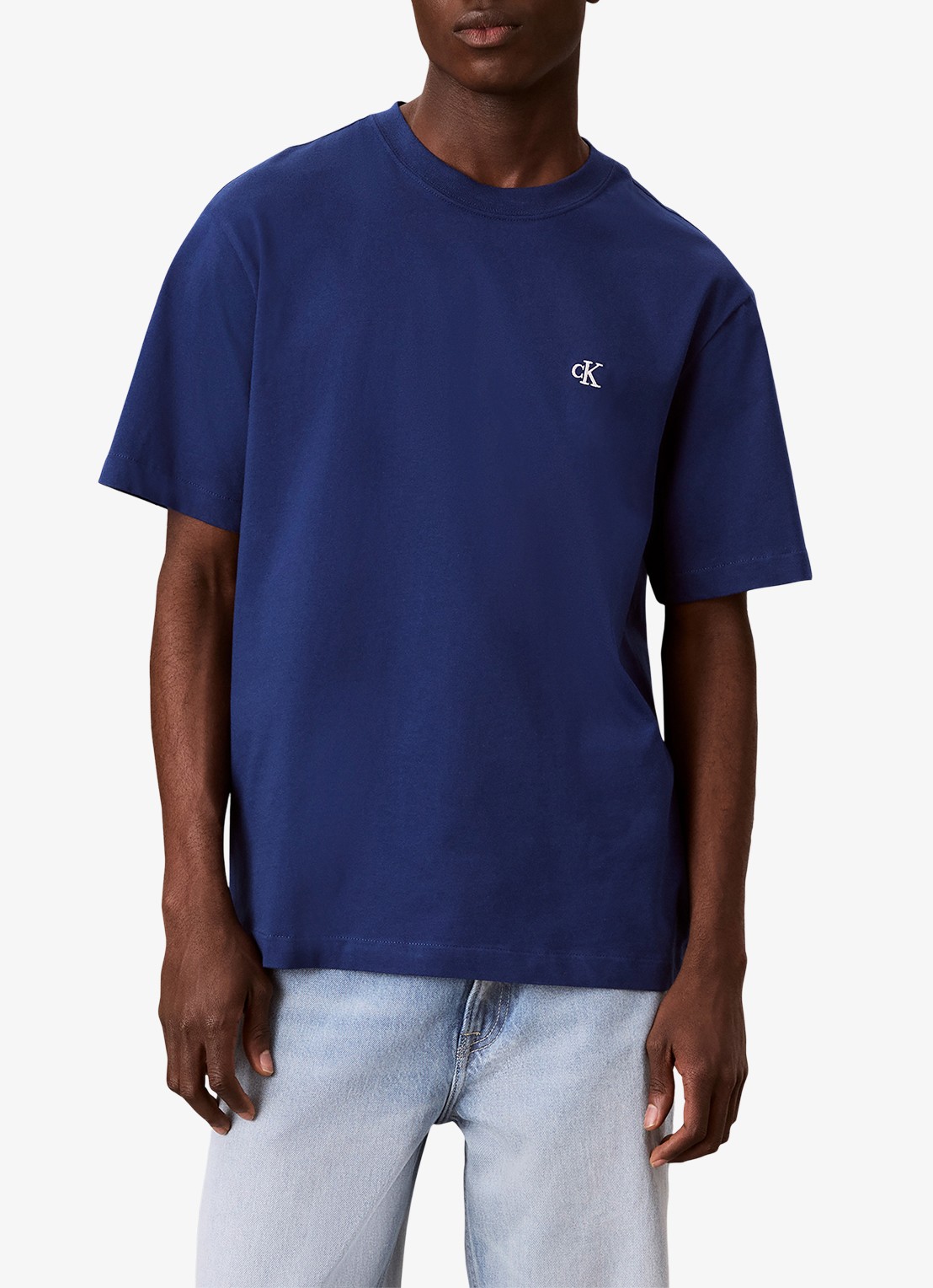 Calvin Klein T-shirt met logoborduring - detail 4 estate blue-5ma / blauw