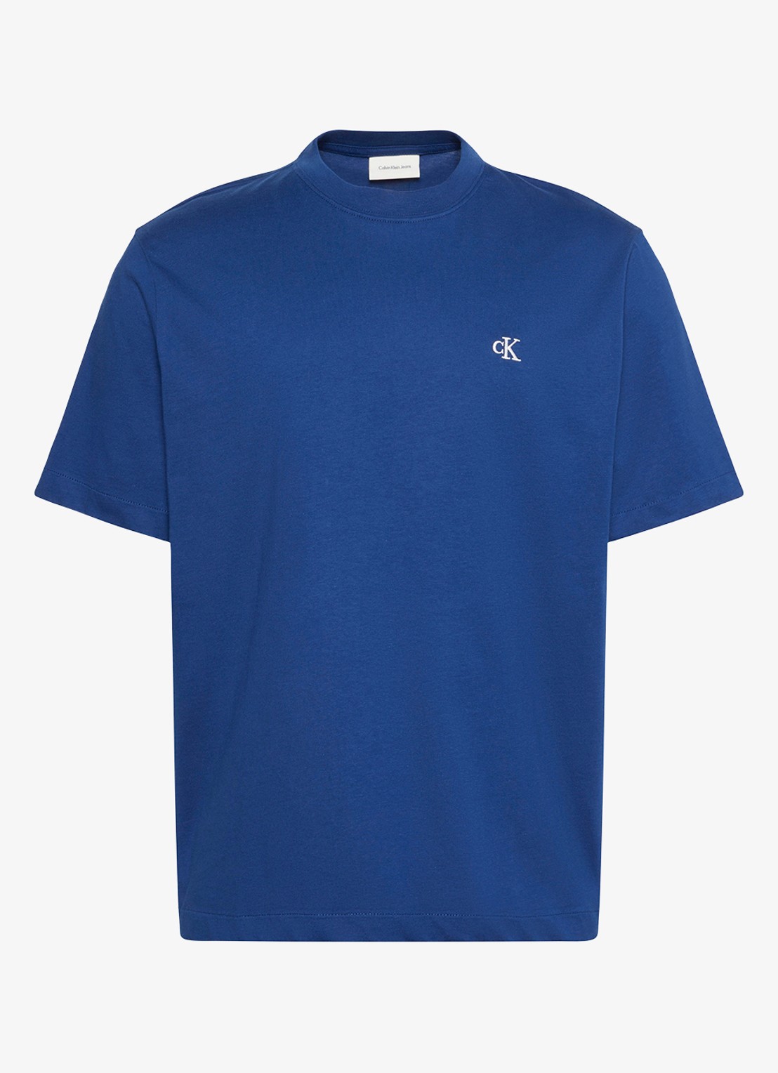 Calvin Klein T-shirt met logoborduring - voorkant estate blue-5ma / blauw