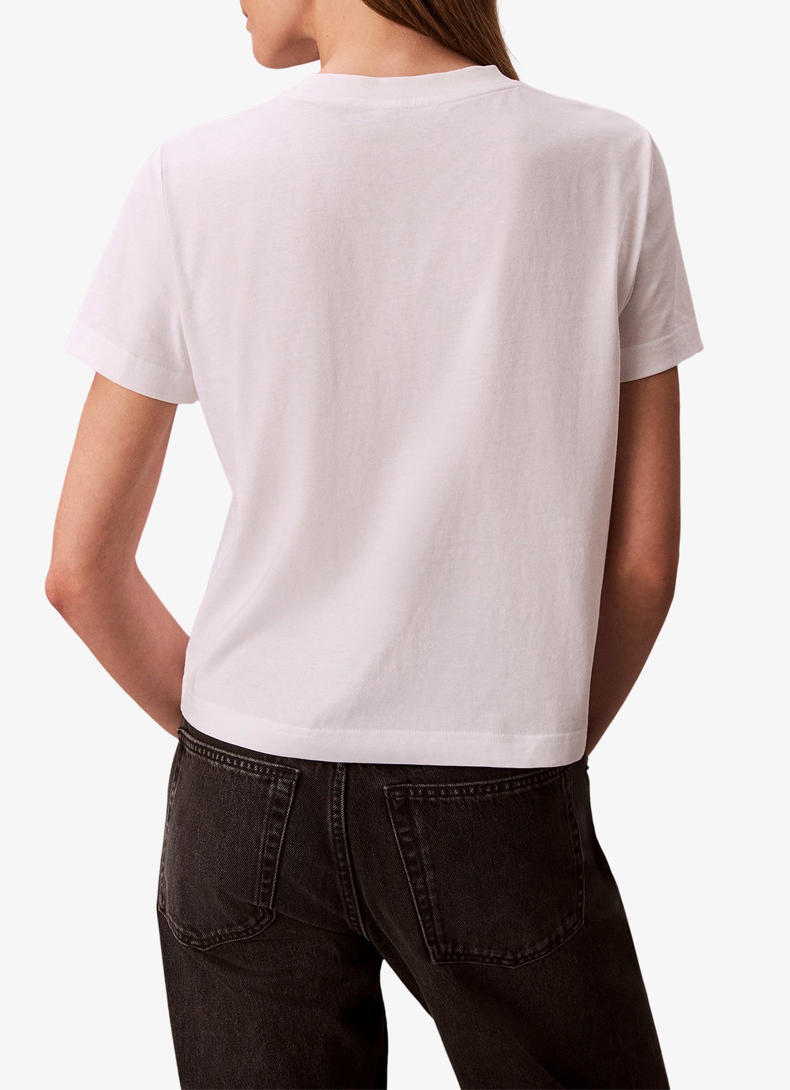 Calvin Klein T-shirt met logoprint - achterkant 6 wit