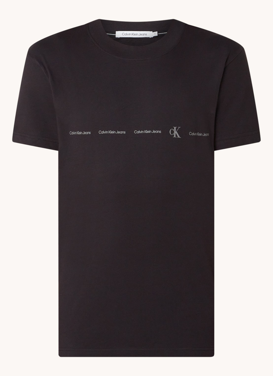 Calvin Klein T-shirt met logoprint - voorkant 3 zwart