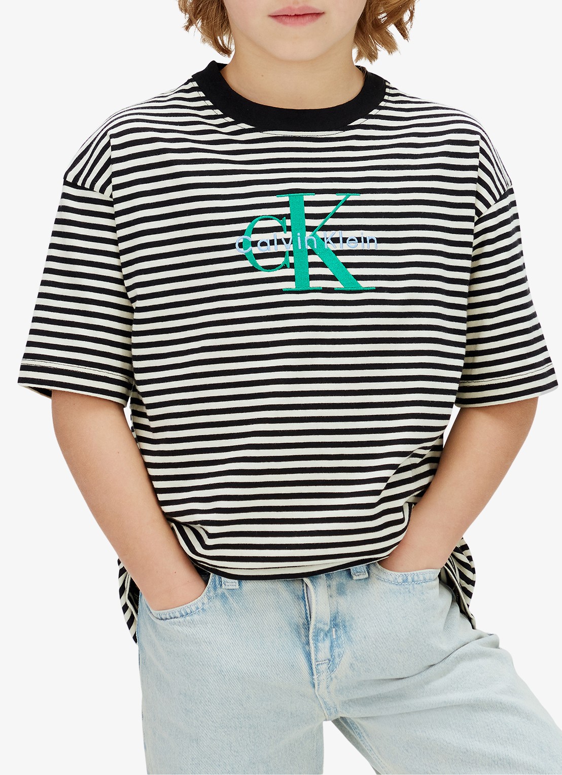 Calvin Klein T-shirt met logoprint - detail zwart