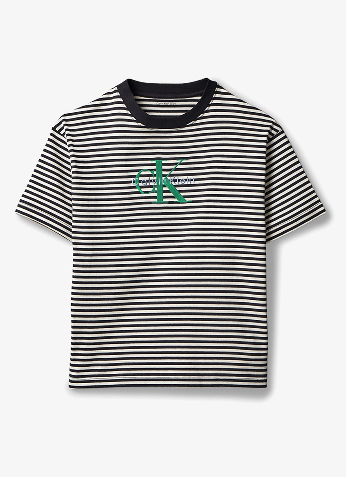 Calvin Klein T-shirt met logoprint - voorkant 3 zwart
