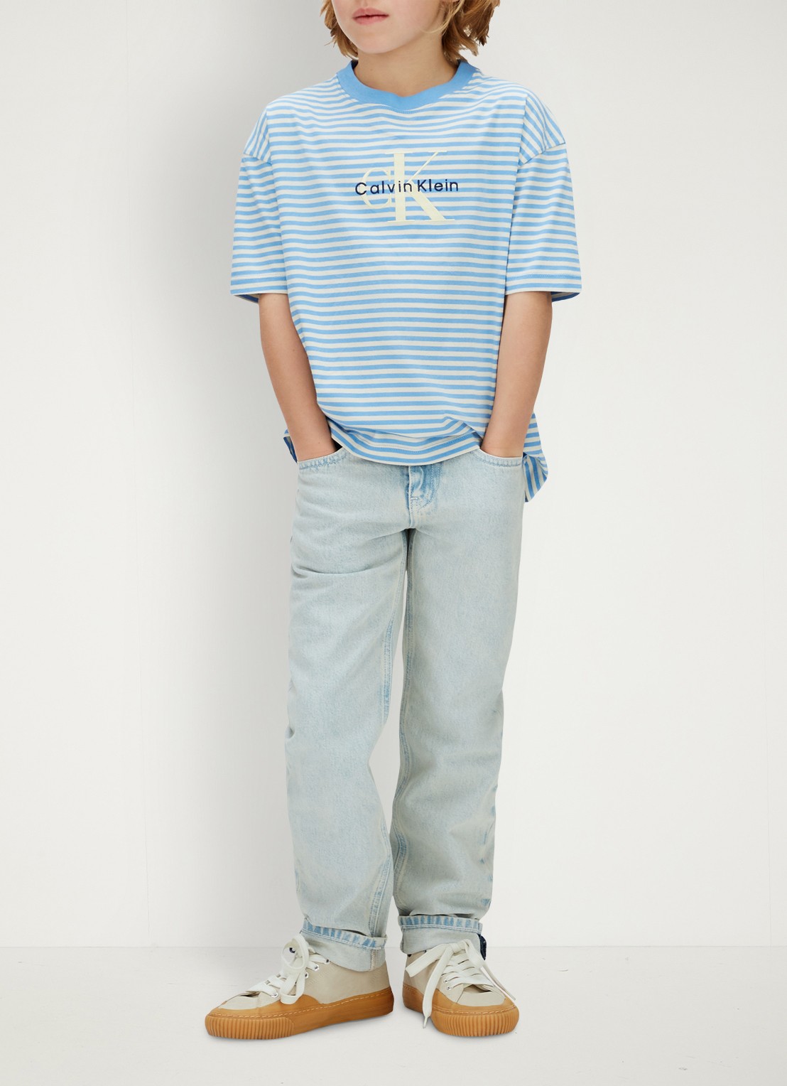 Calvin Klein T-shirt met logoprint - voorkant 5 wit