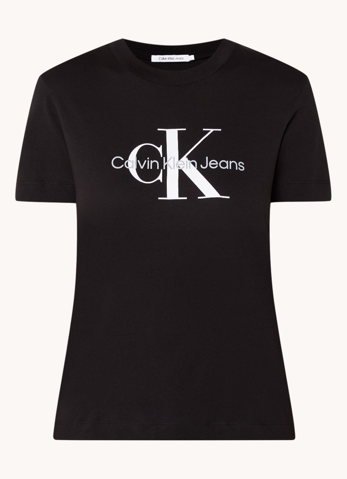 Calvin Klein T-shirt met logoprint - voorkant 3 zwart