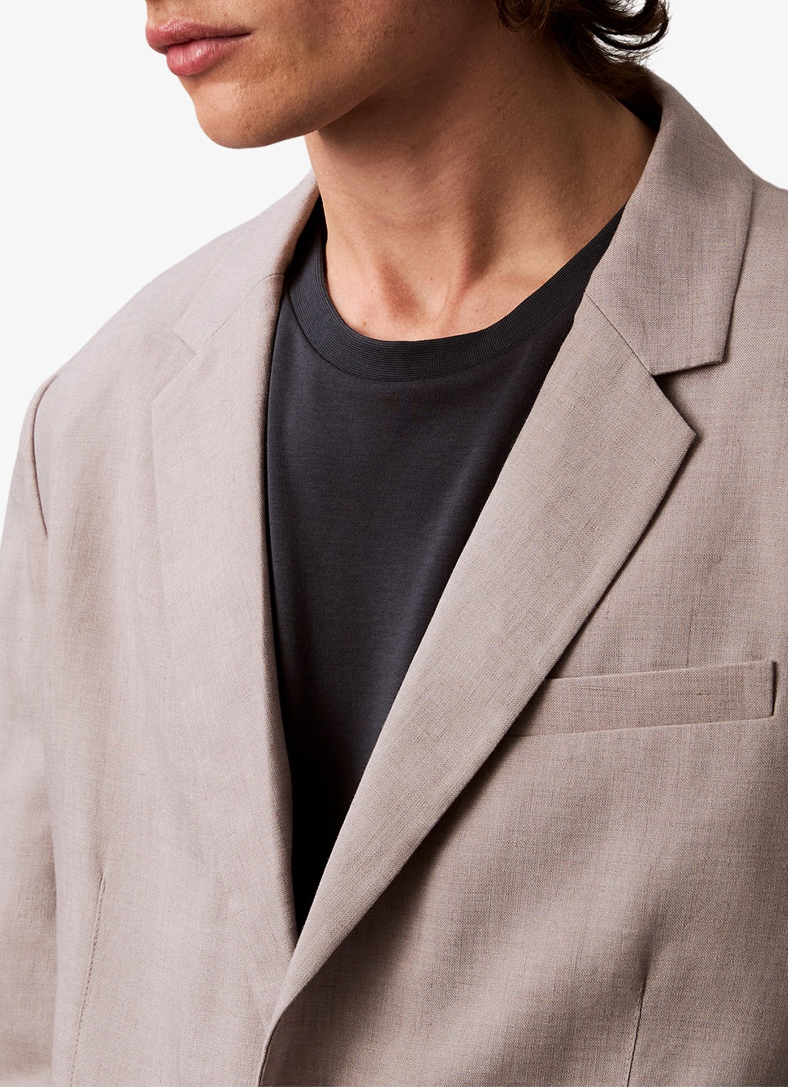Calvin Klein T-shirt met ronde hals  - detail 4 donkerblauw