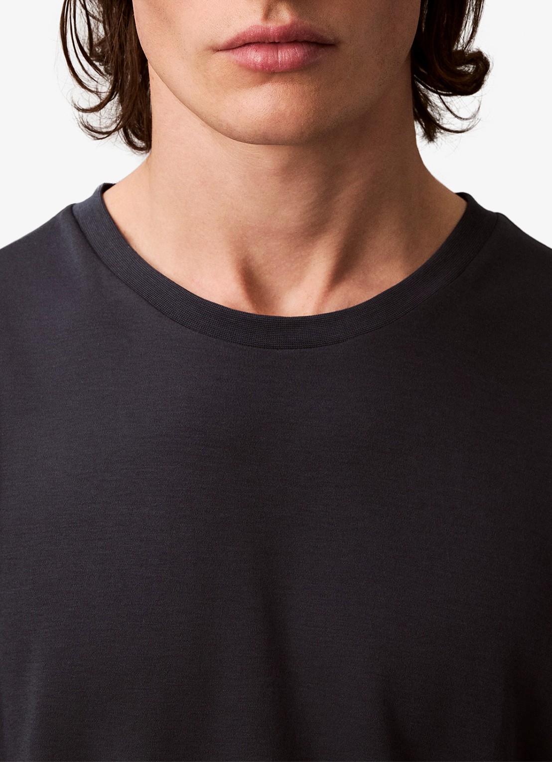 Calvin Klein T-shirt met ronde hals  - detail 6 donkerblauw