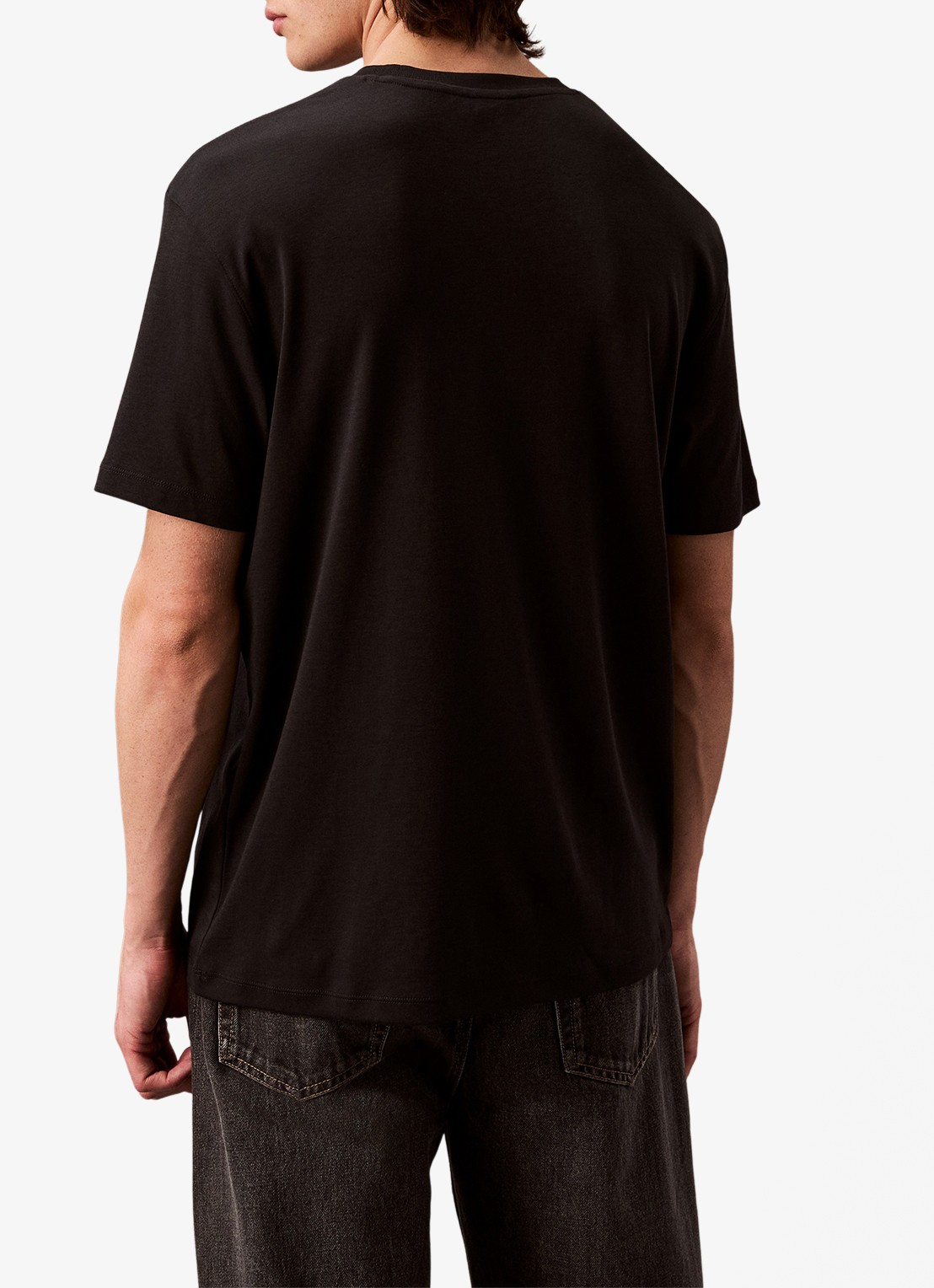 Calvin Klein T-shirt met ronde hals  - achterkant 3 zwart