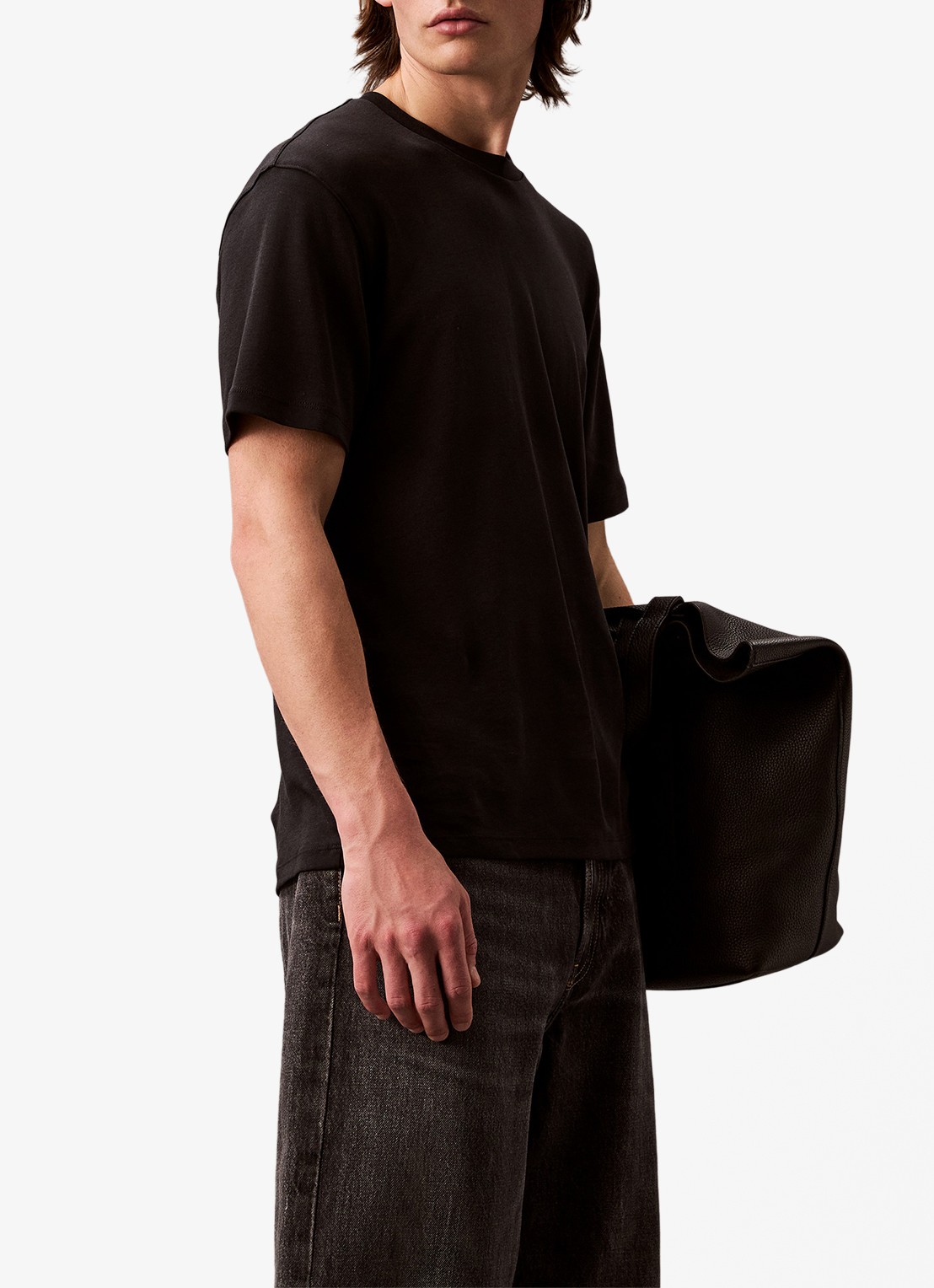 Calvin Klein T-shirt met ronde hals  - detail 6 zwart