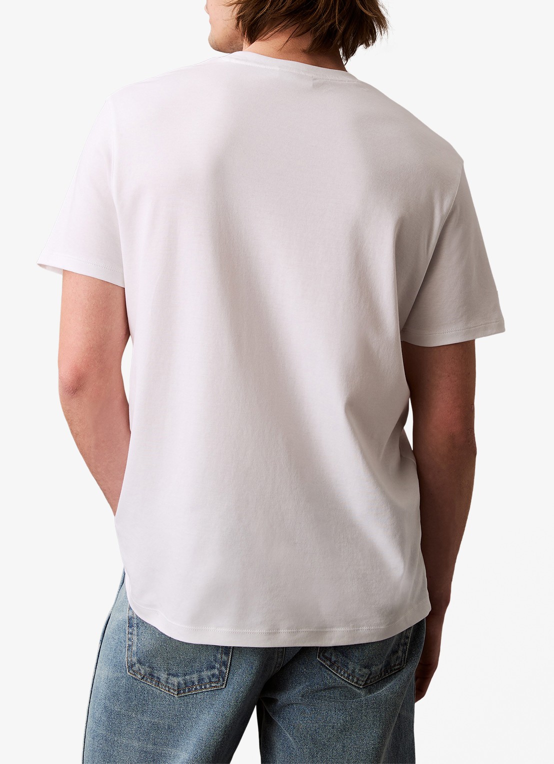 Calvin Klein T-shirt met ronde hals  - achterkant 3 wit