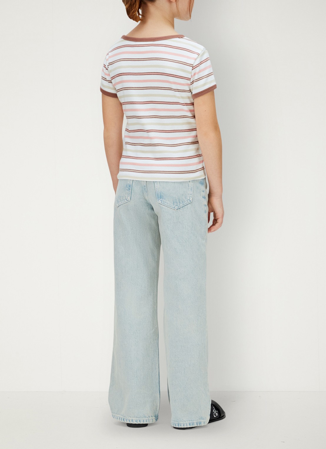 Calvin Klein T-shirt met streepprint - achterkant multicolor