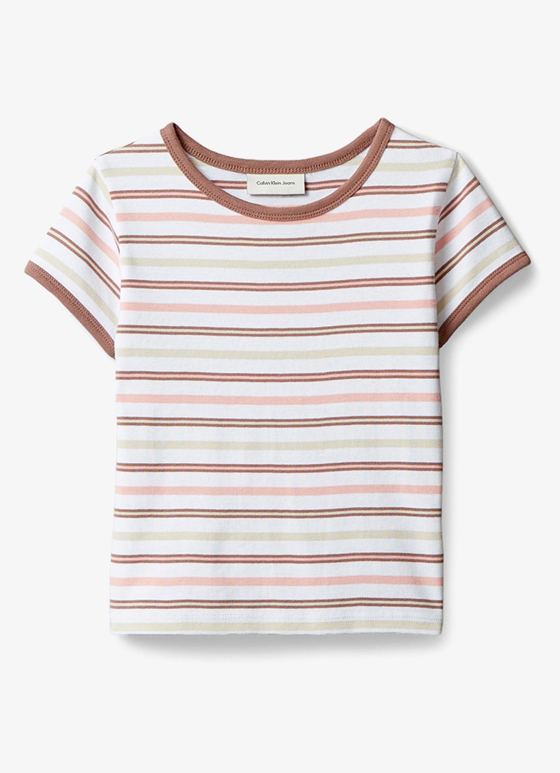 Calvin Klein T-shirt met streepprint - voorkant 2 multicolor