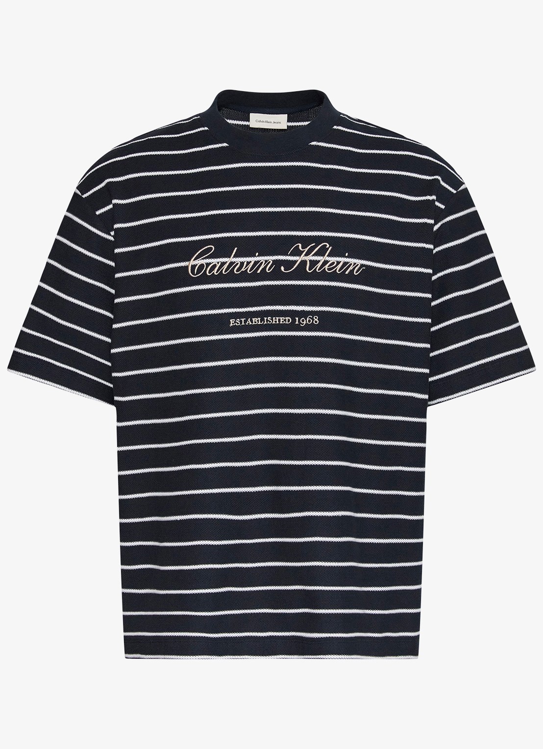 Calvin Klein T-shirt van katoen - voorkant donkerblauw