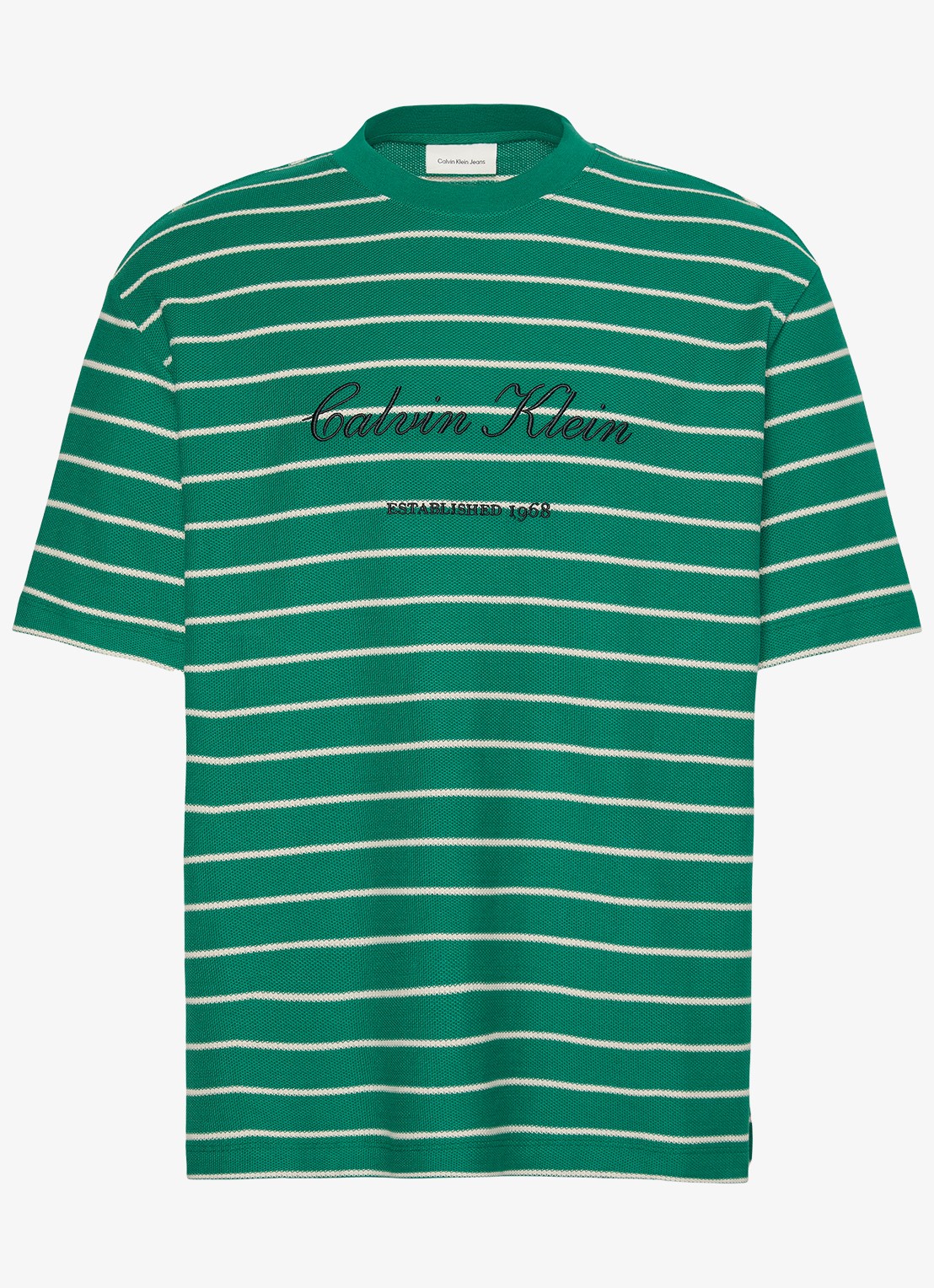 Calvin Klein T-shirt van katoen - voorkant groen
