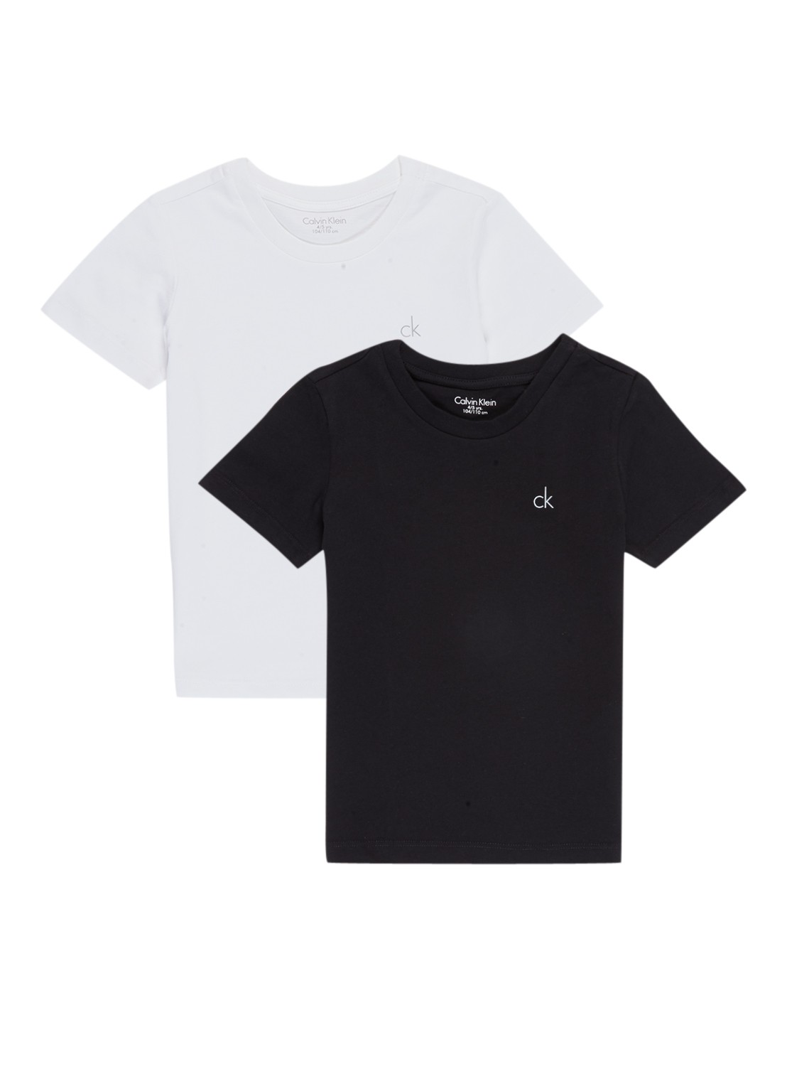 Calvin Klein T-shirts in uni in 2-pack - voorkant zwart