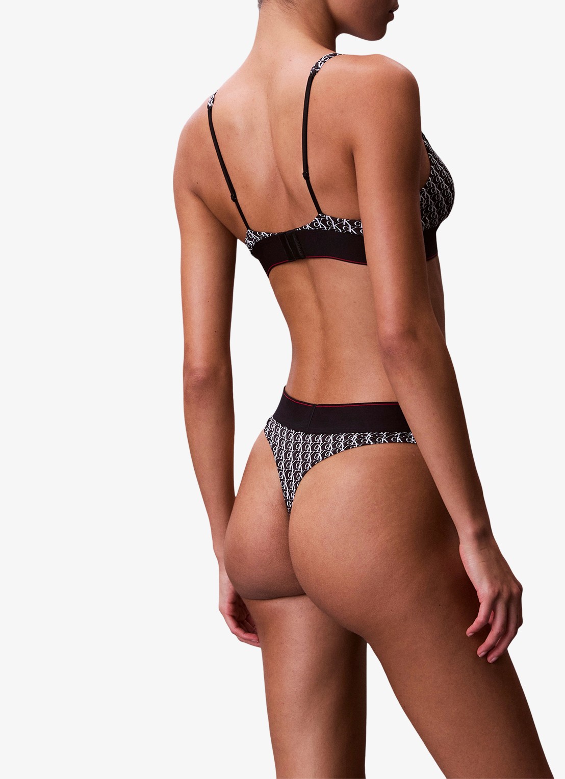 Calvin Klein Tanga met logoband - achterkant 6 wit