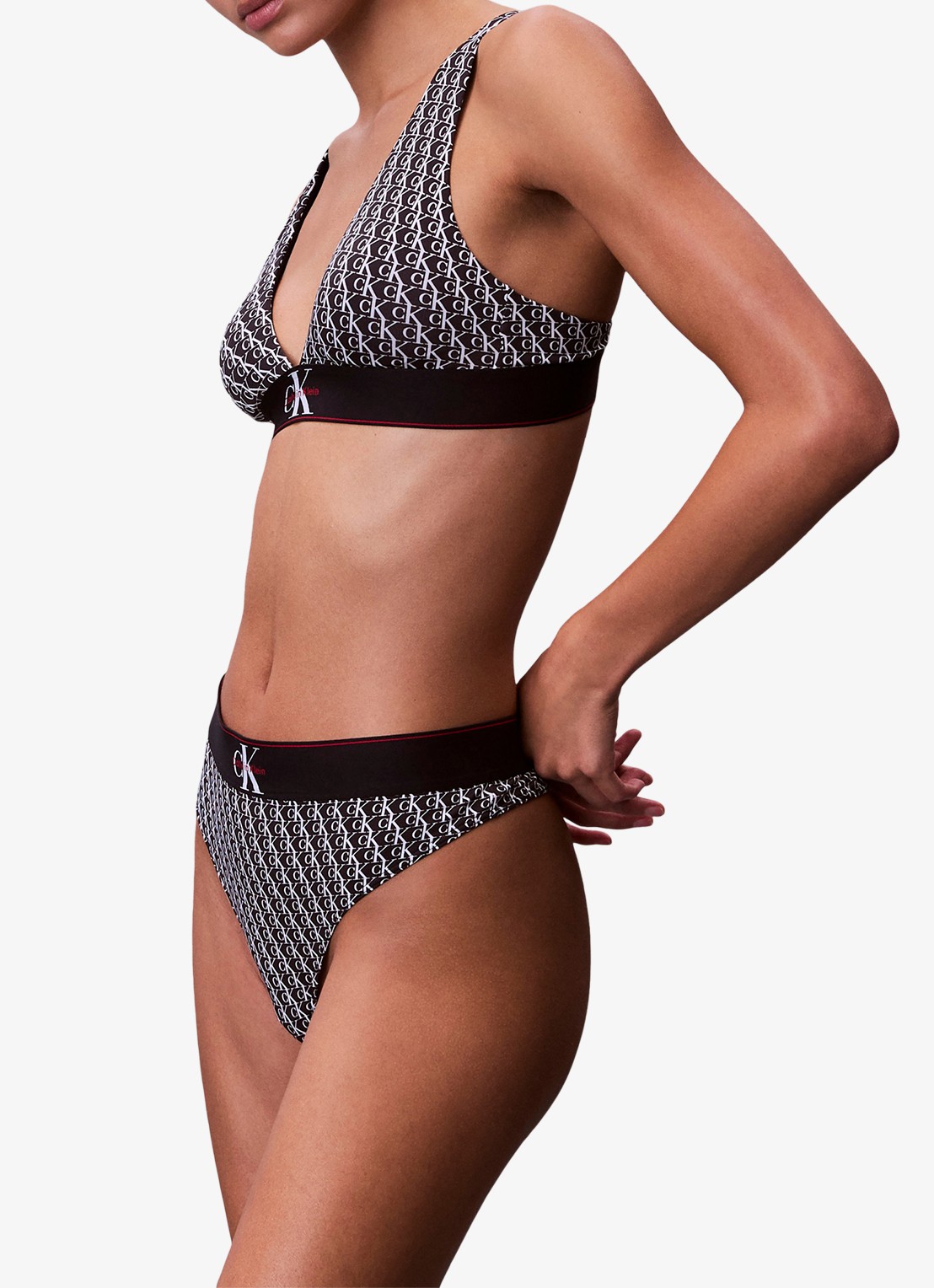 Calvin Klein Tanga met logoband - detail 5 wit