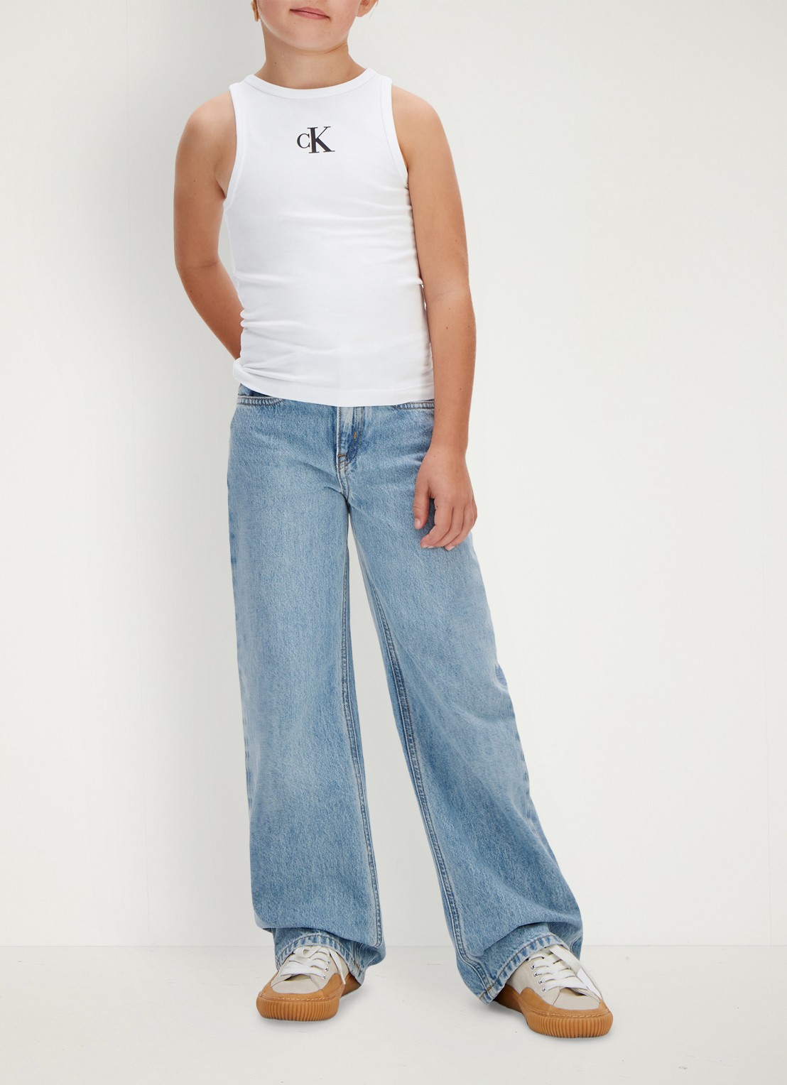 Calvin Klein Tanktop met logo - voorkant 2 wit
