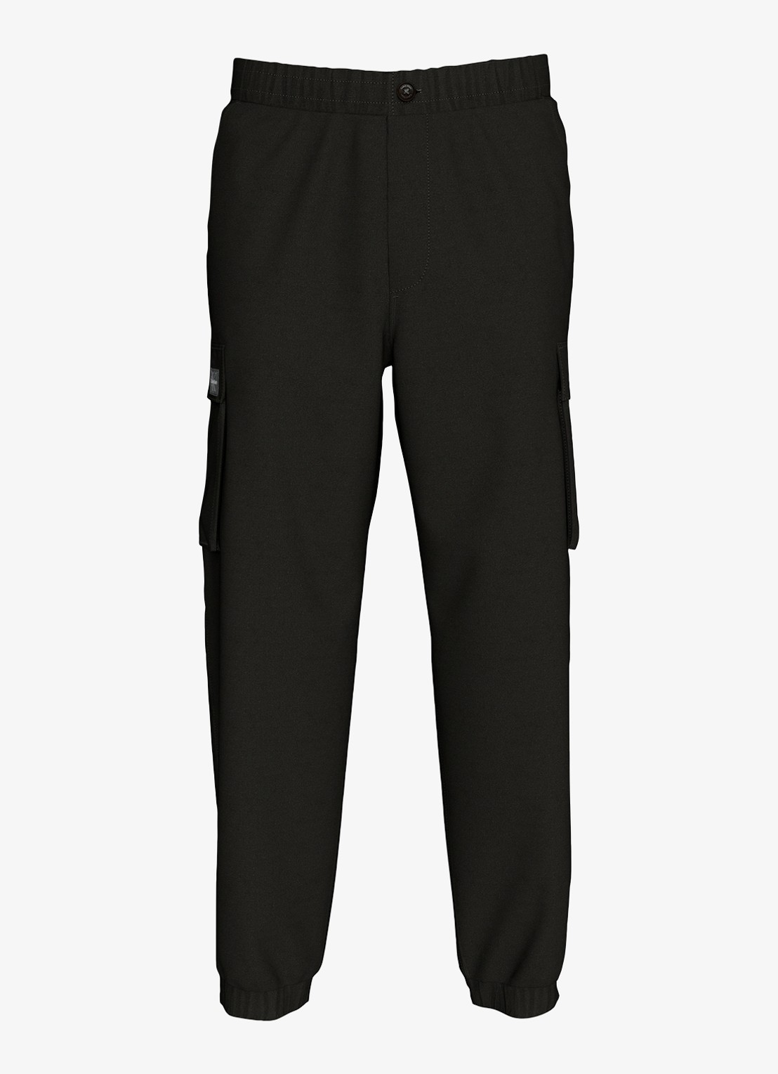 Calvin Klein Tapered fit cargobroek met logo - voorkant 4 zwart