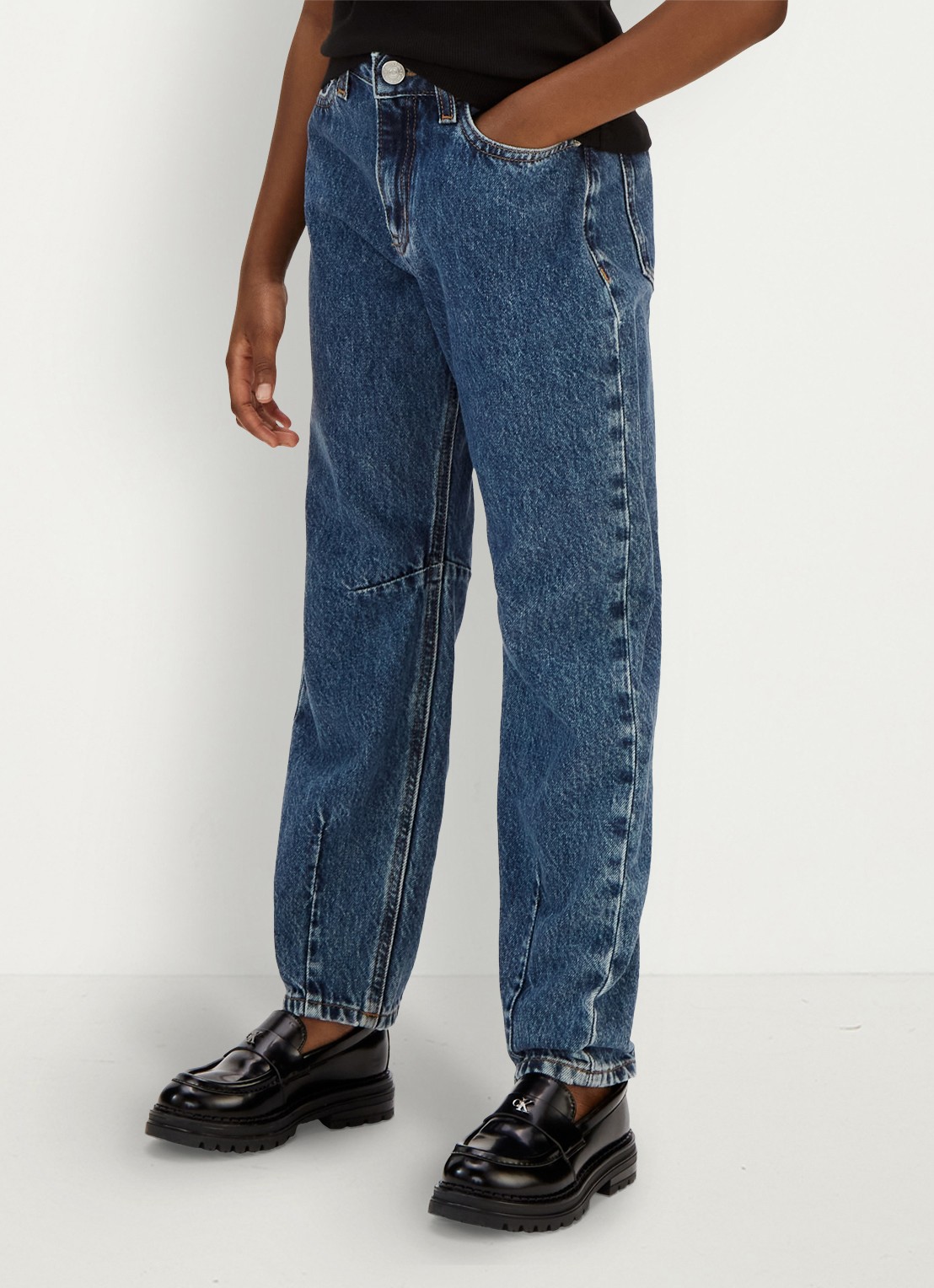 Calvin Klein Tapered fit jeans met donkere wassing - detail beckford wash-1bj /  blauw