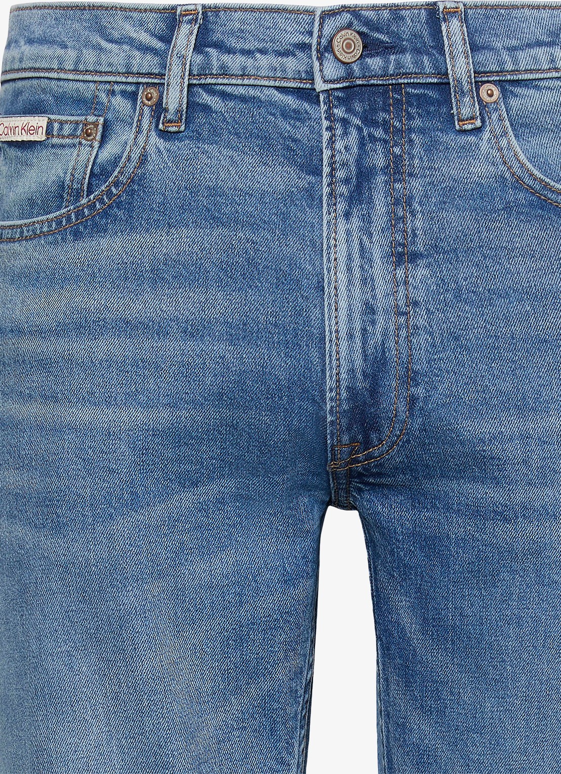 Calvin Klein Tapered fit jeans met medium wassing - detail denim