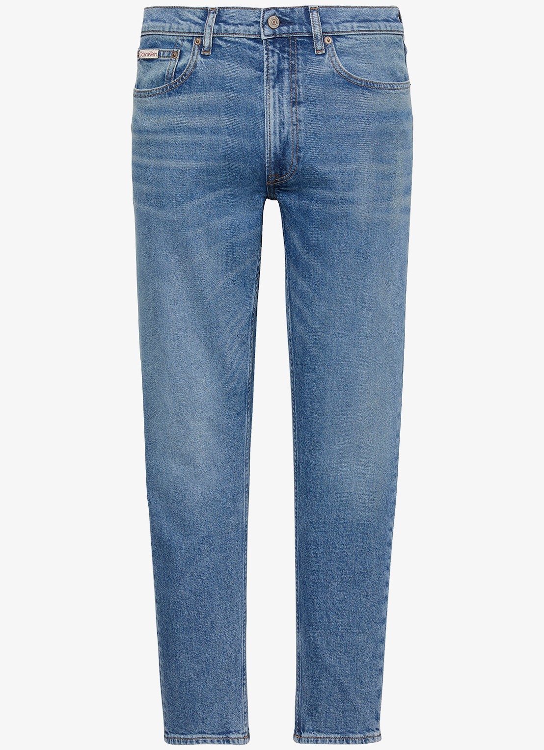 Calvin Klein Tapered fit jeans met medium wassing - voorkant 3 denim