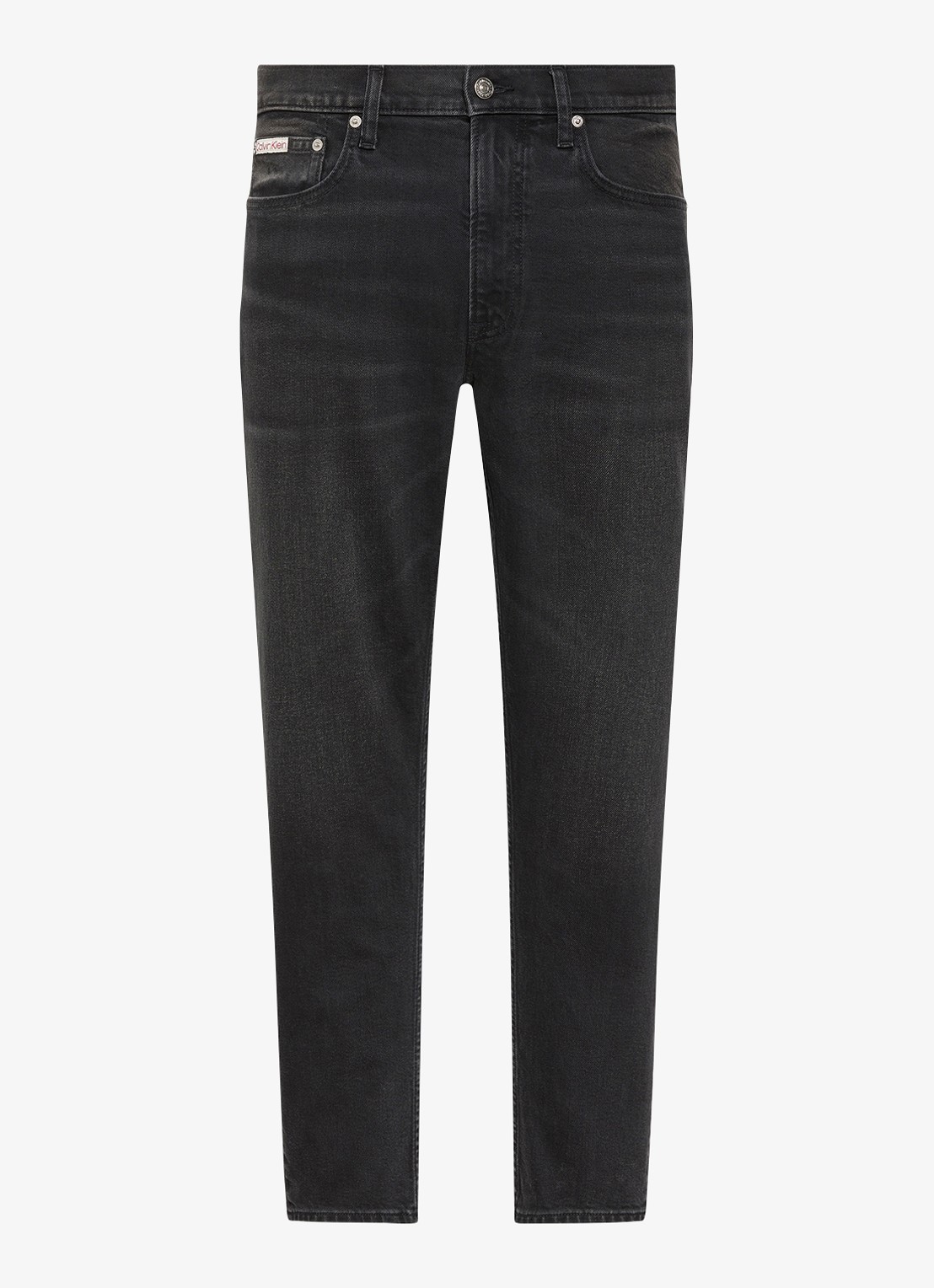 Calvin Klein Tapered fit jeans met steekzakken - voorkant donkergrijs