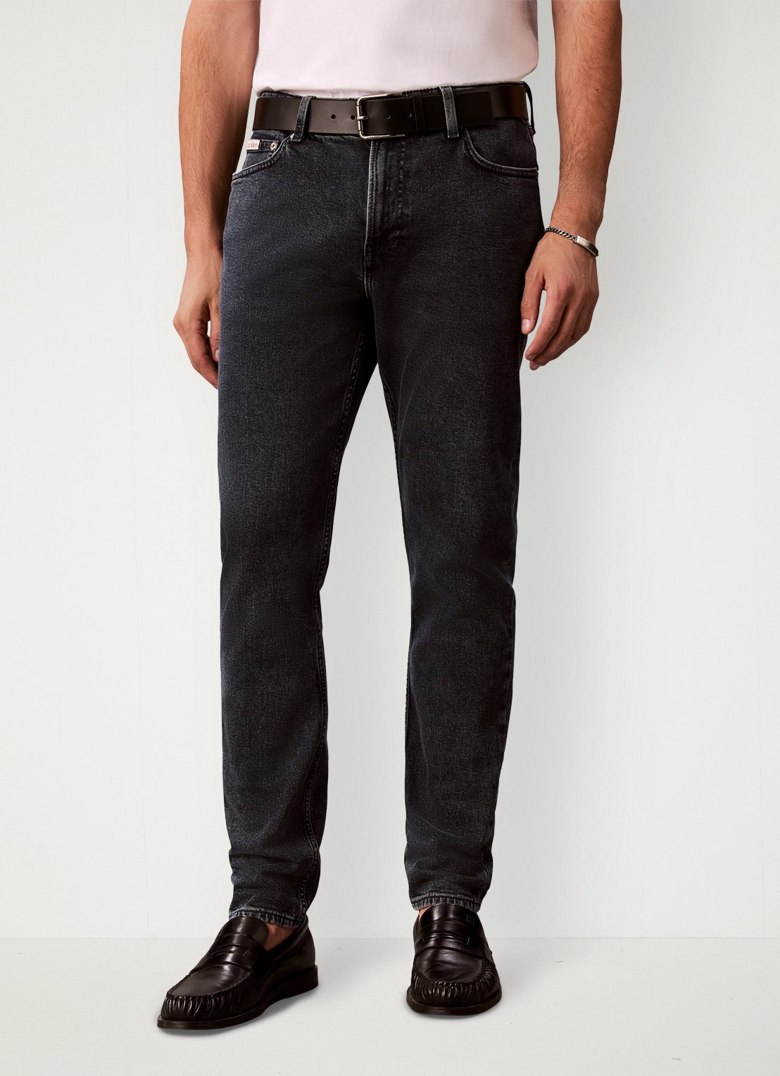 Calvin Klein Tapered fit jeans met steekzakken - detail 2 denim
