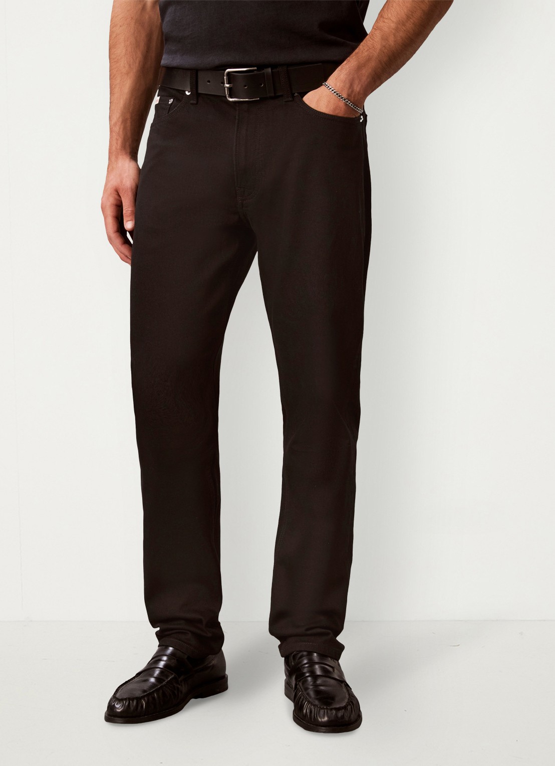 Calvin Klein Tapered fit jeans met steekzakken - detail zwart