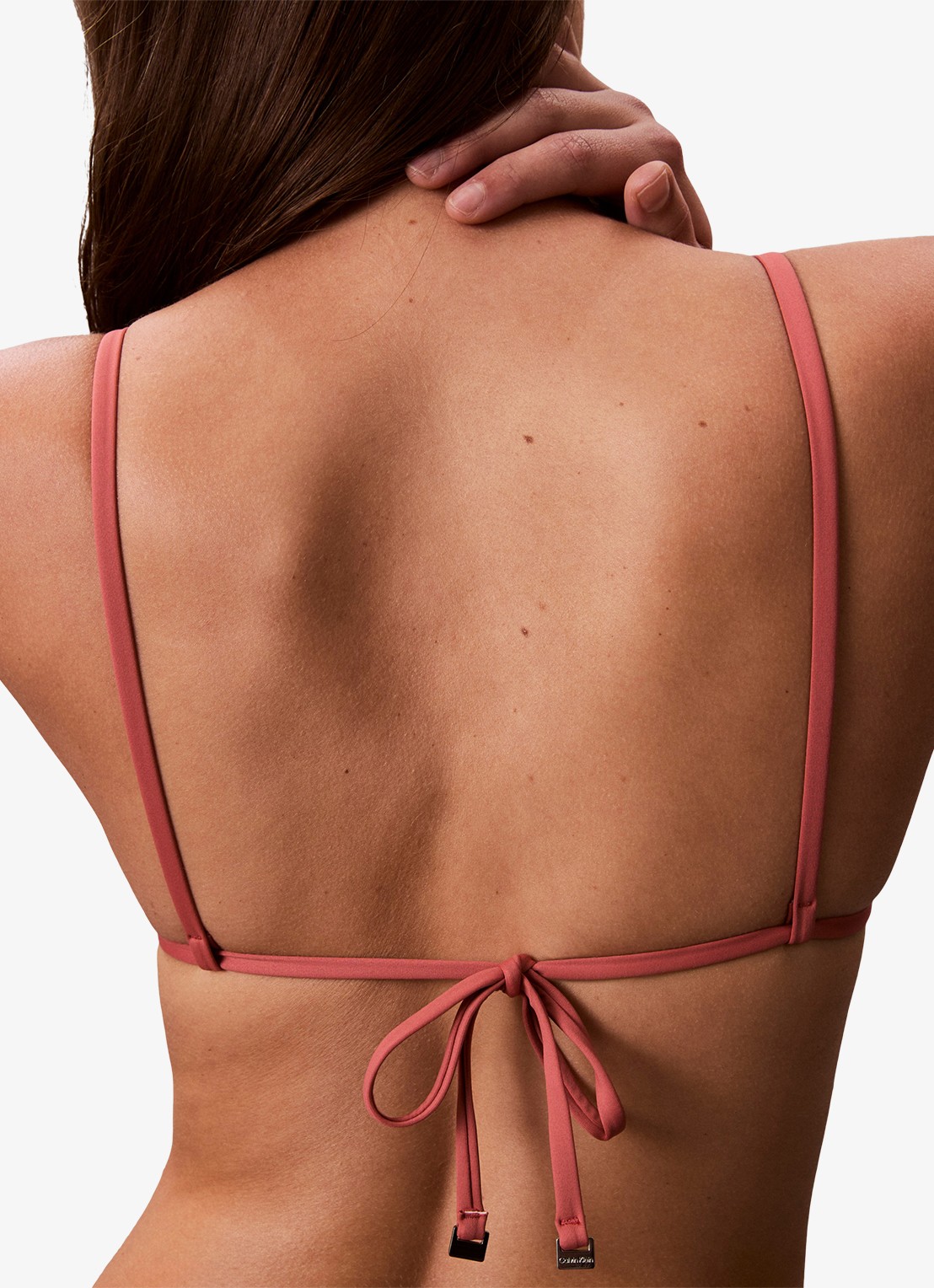 Calvin Klein Triangel bikinitop met uitneembare vulling - achterkant oudroze