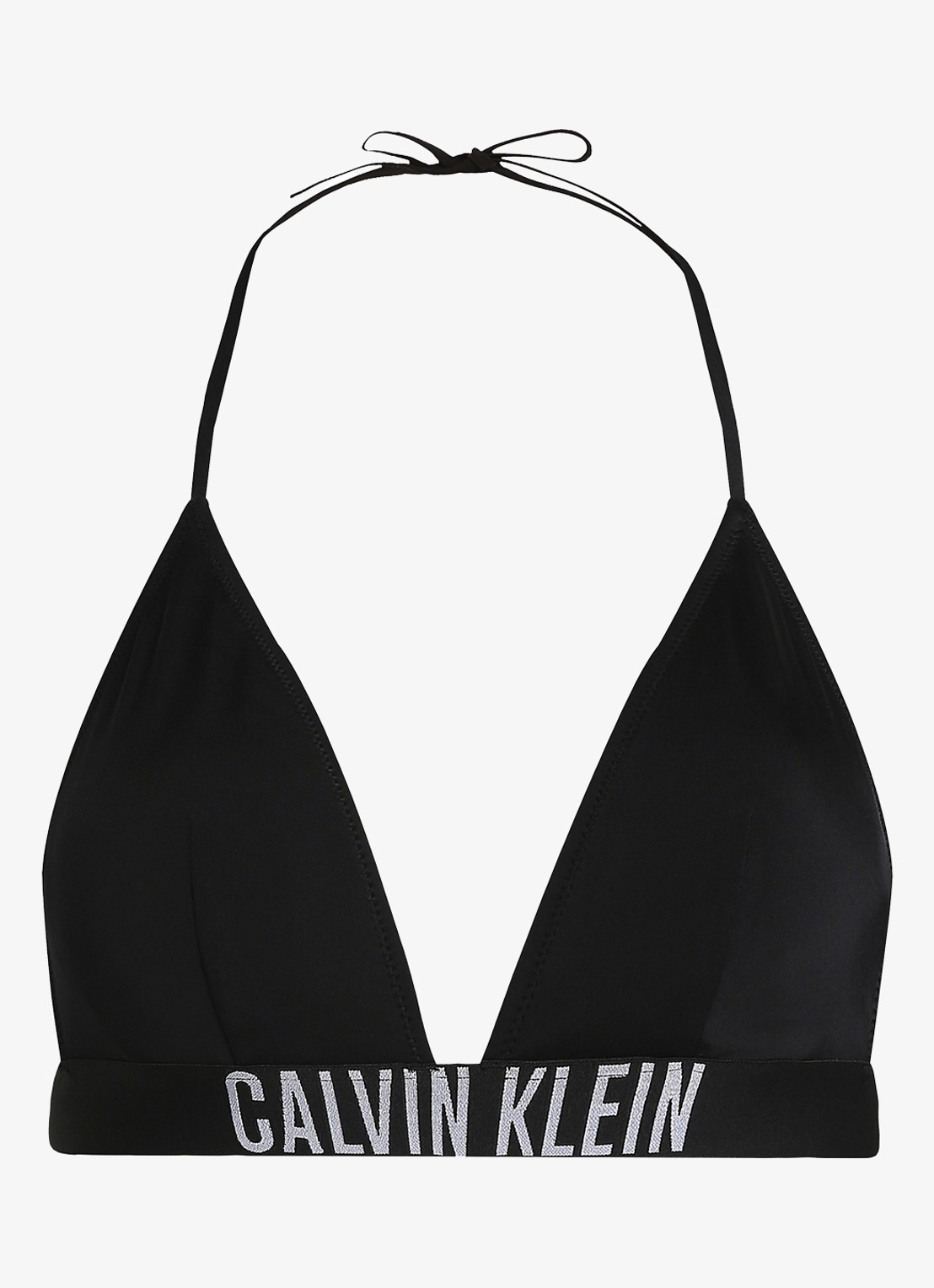 Calvin Klein Triangle bikinitop met logo en uitneembare vulling - voorkant 3 zwart
