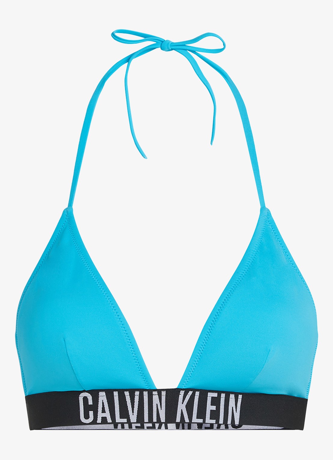 Calvin Klein Triangle bikinitop met logo en uitneembare vulling - voorkant 2 turquoise