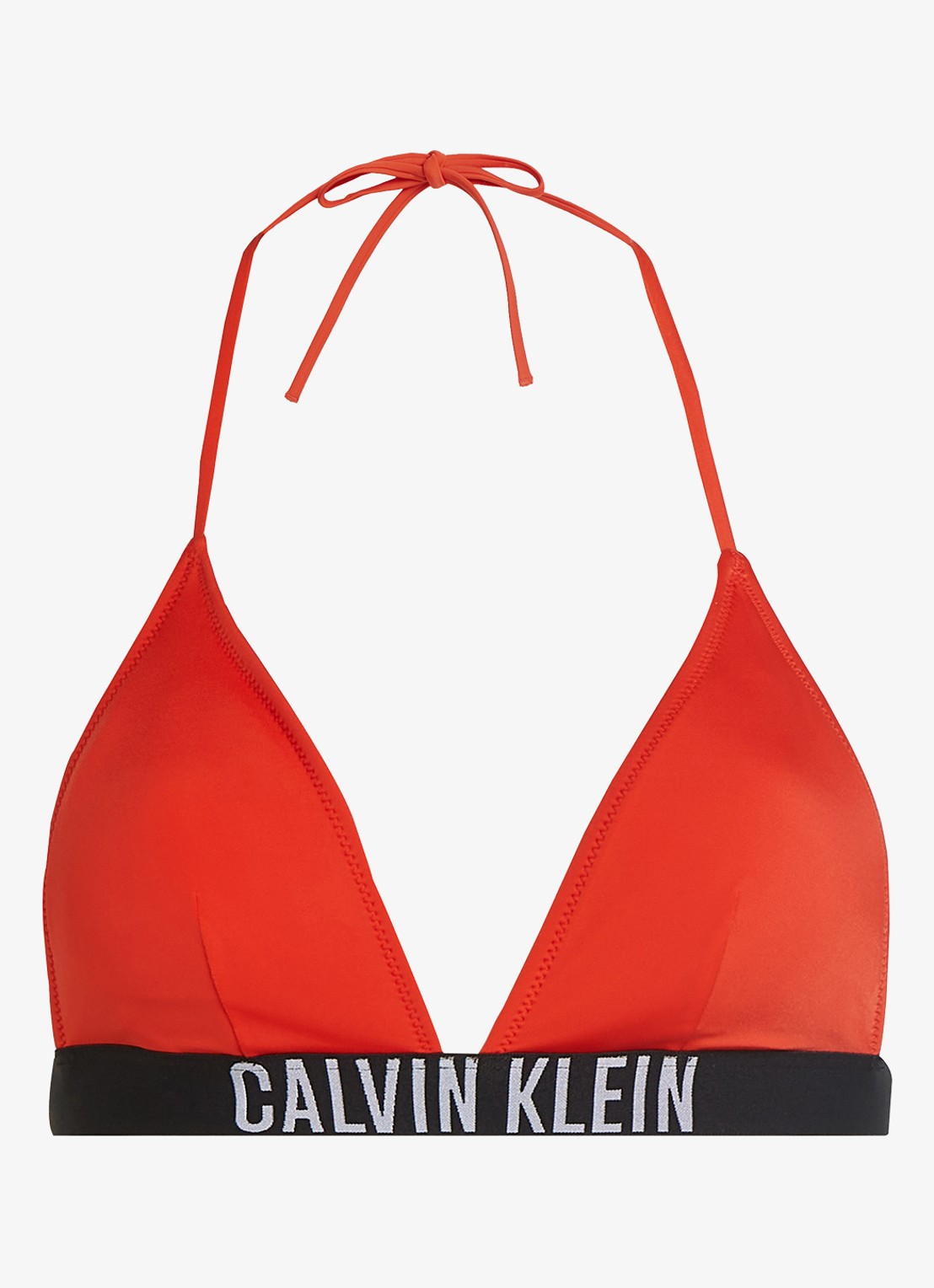 Calvin Klein Triangle bikinitop met logo en uitneembare vulling - voorkant 3 rood