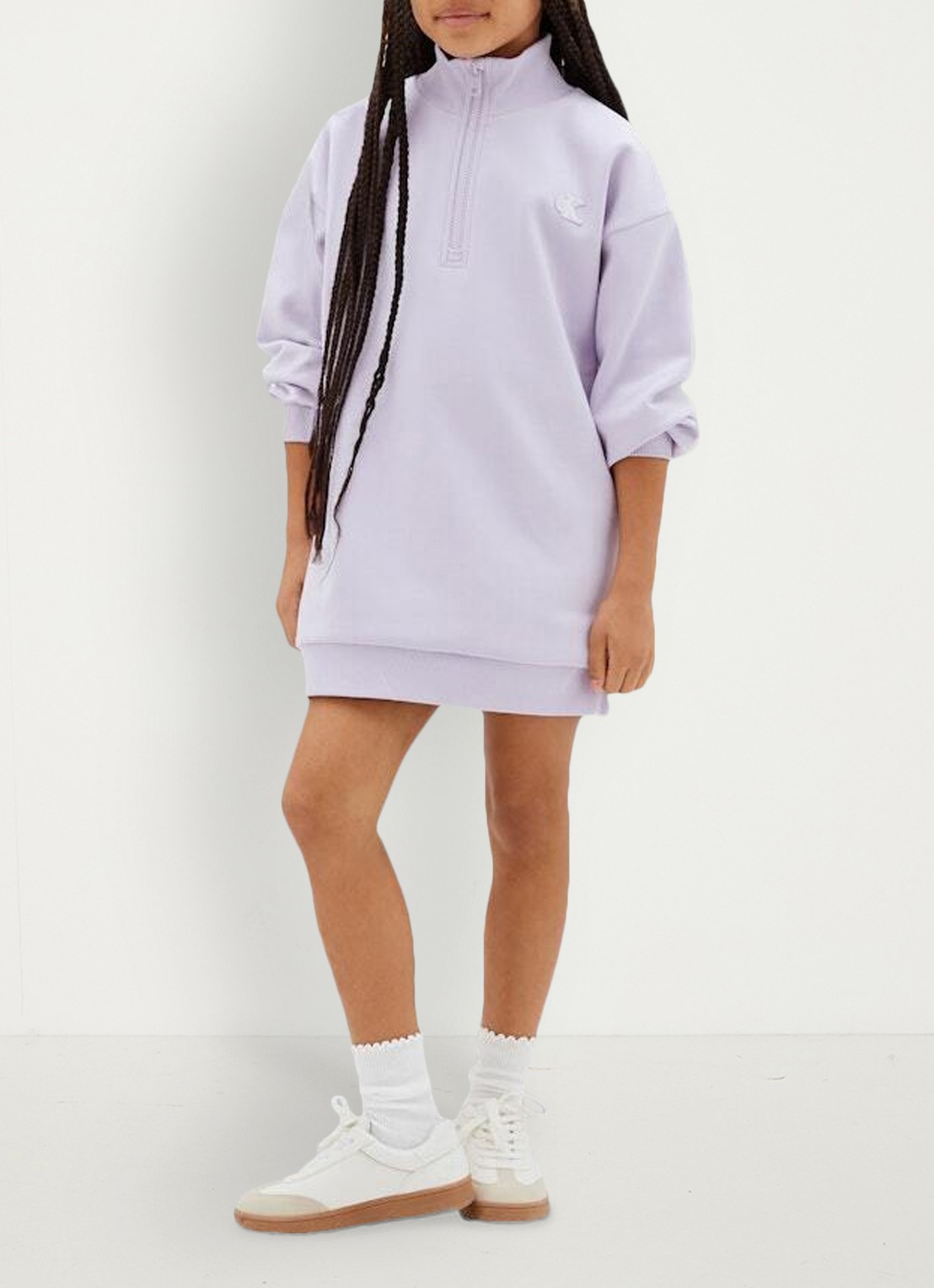 Calvin Klein Trui jurk met logo - voorkant 3 lila