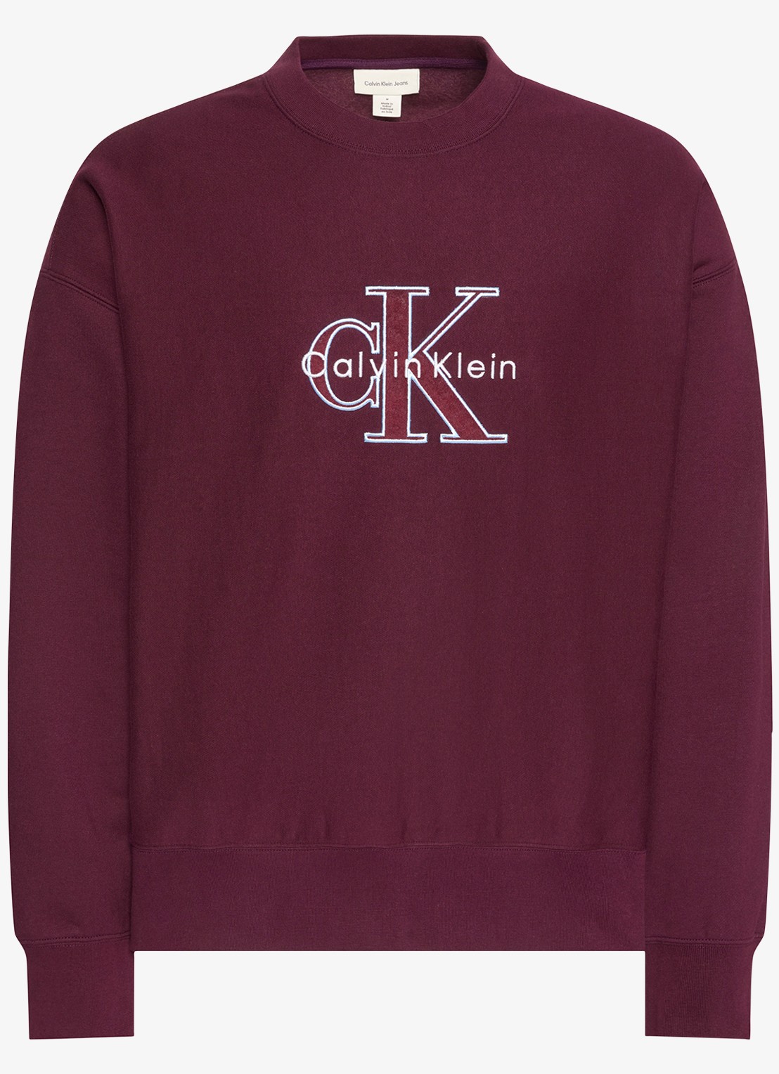 Calvin Klein Trui met logoborduring - voorkant 4 bordeauxrood