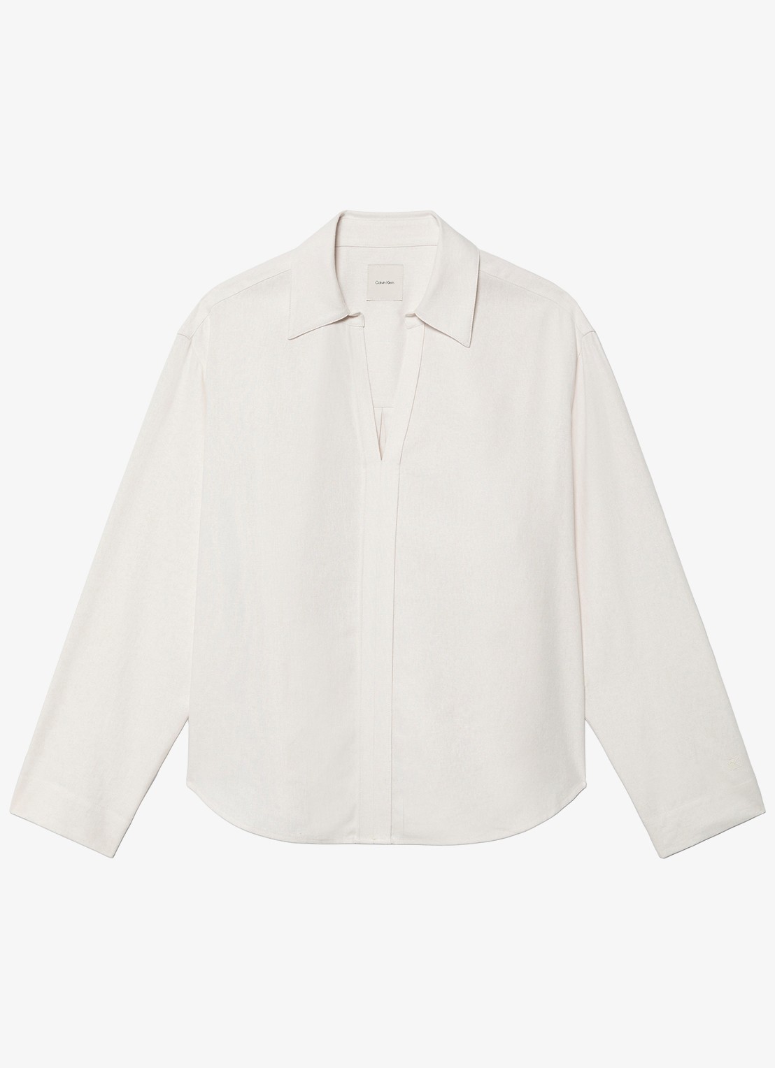 Calvin Klein Tuniek in linnenblend - voorkant zand