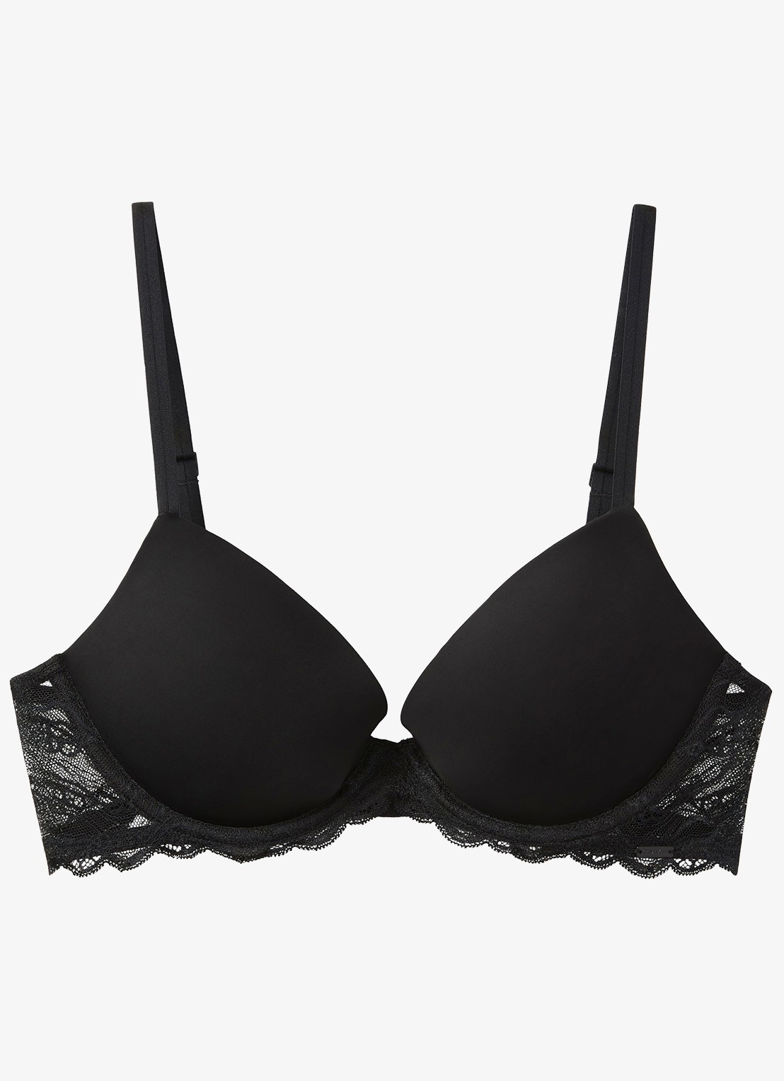 Calvin Klein Voorgevormde bh met kant - voorkant zwart